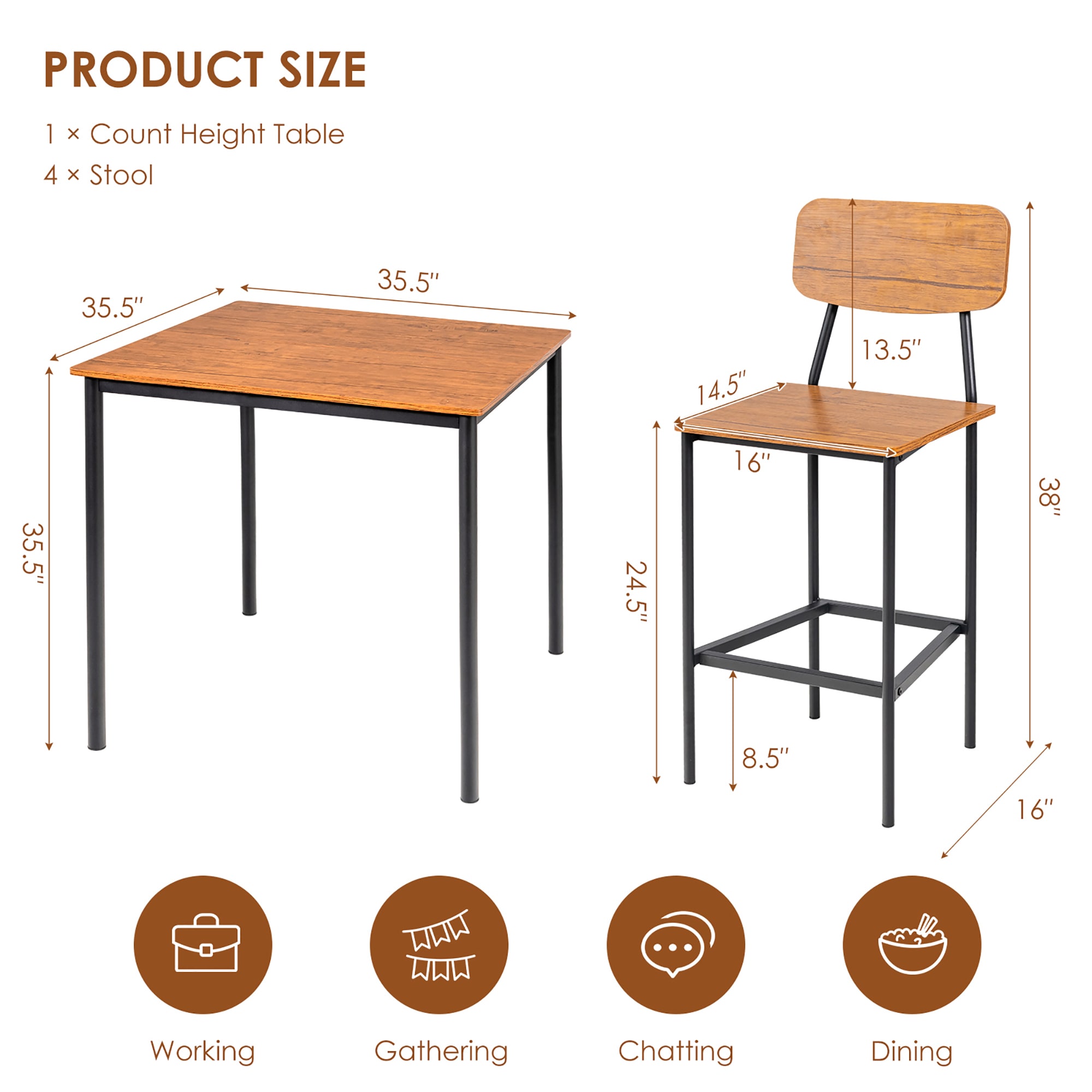 Goplus LWS00458 Dining-Sets - View #2