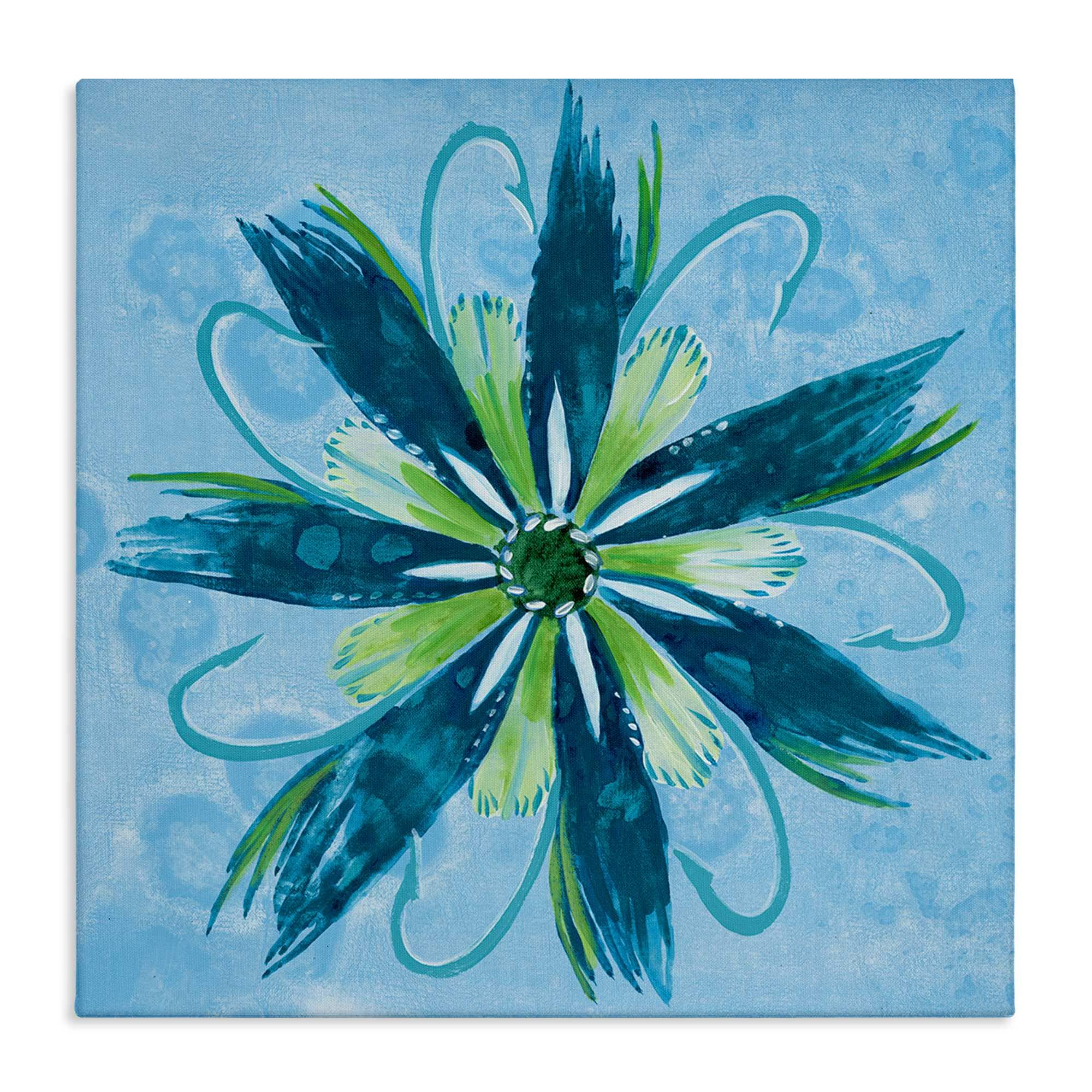 Stupell Industries BS-628-CN-36X36 Blue and Green Abstract Flower Canvas Wall Art By Liz Jardine 36 x 36