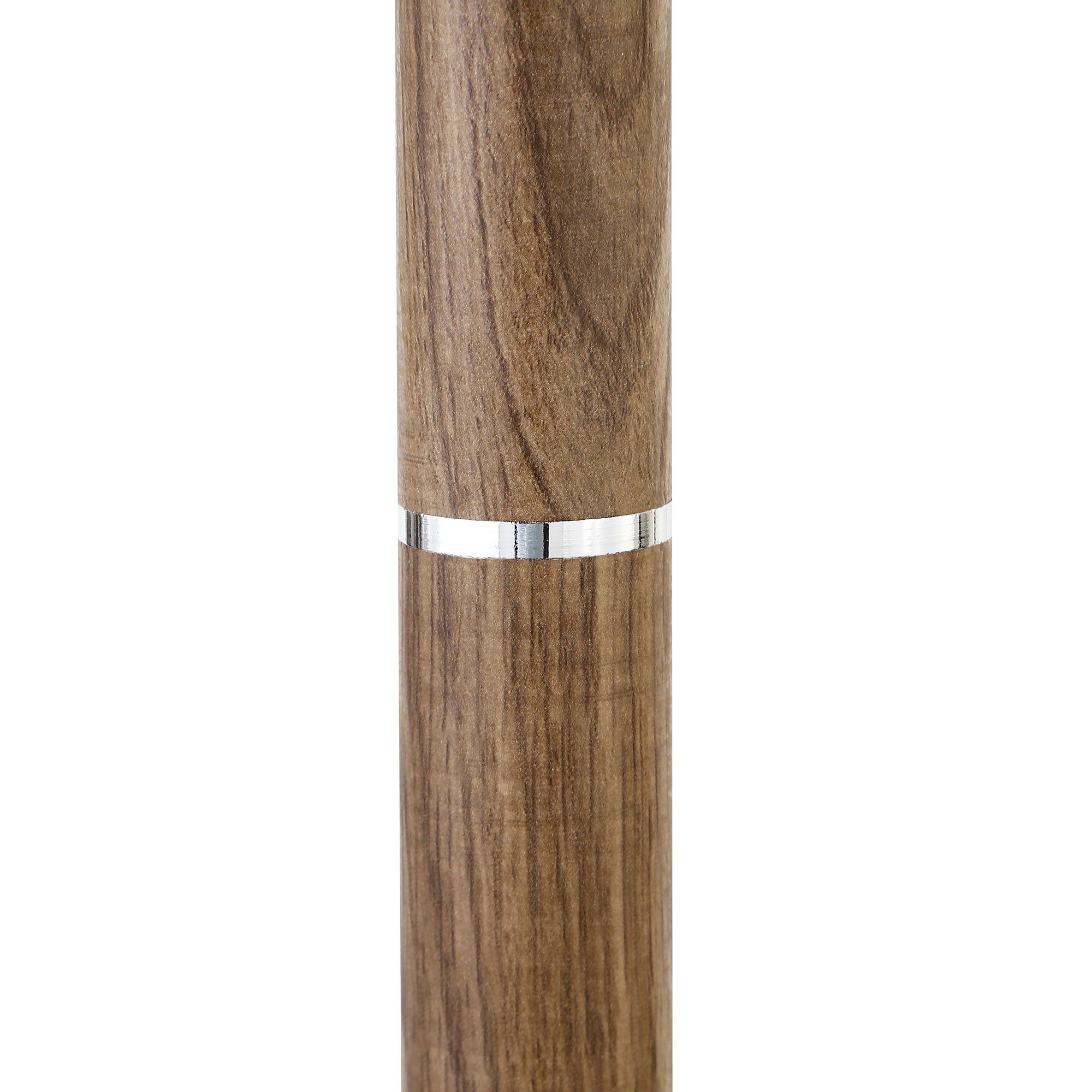 Rustic Oak & Polished Nickel 61.5" Smart Floor Lamp with Dual Bulb