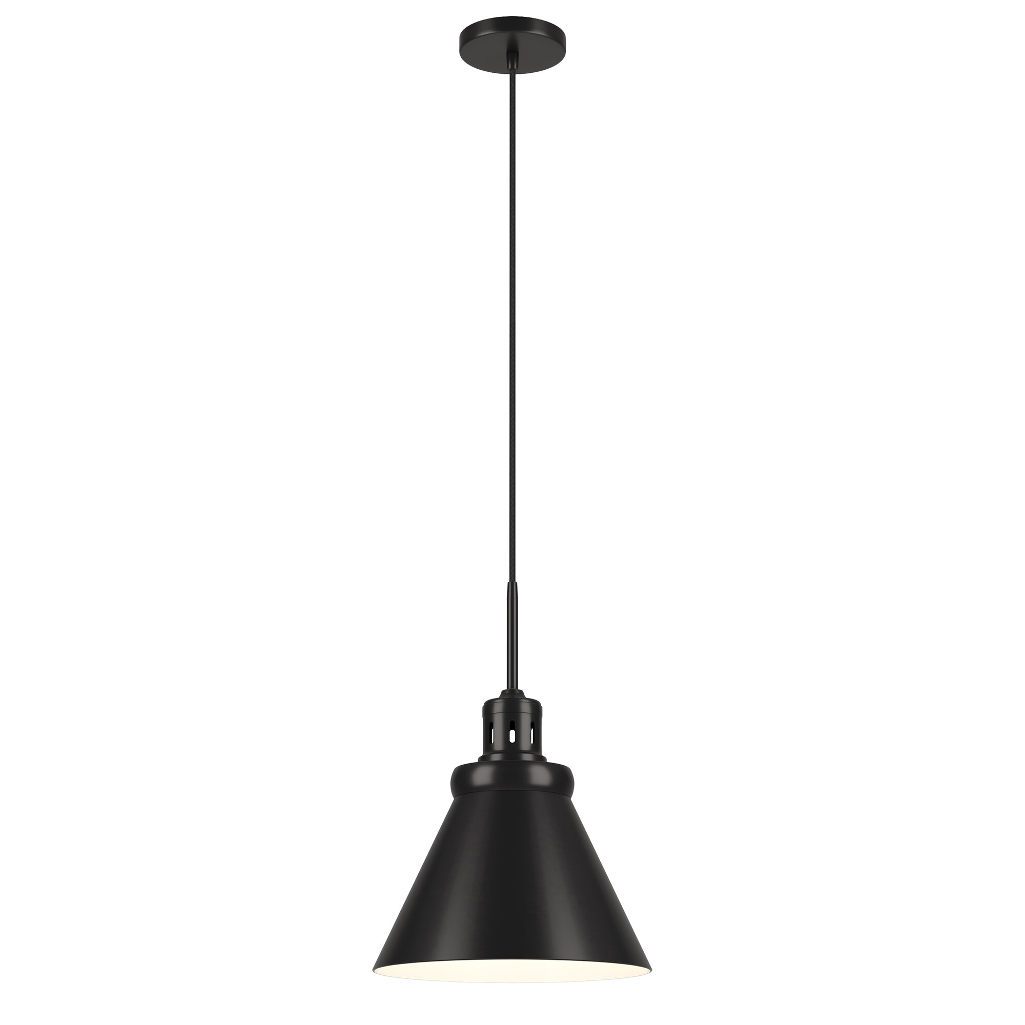 17" Blackened Bronze Industrial Pendant Light with Metal Shade