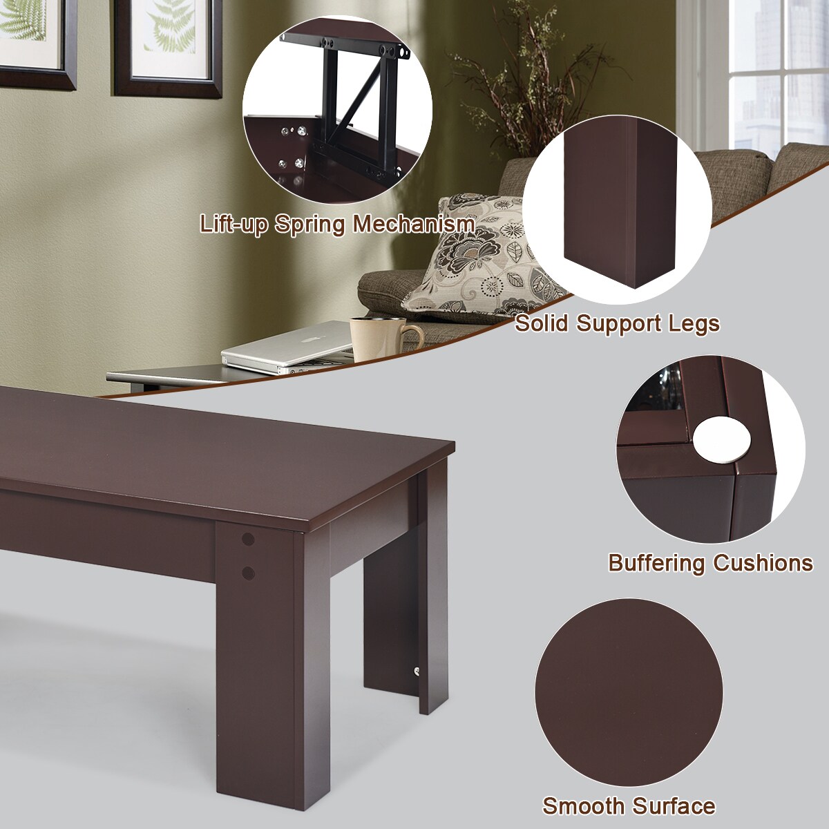 Costway HW64428BN Coffee-Tables - View #3