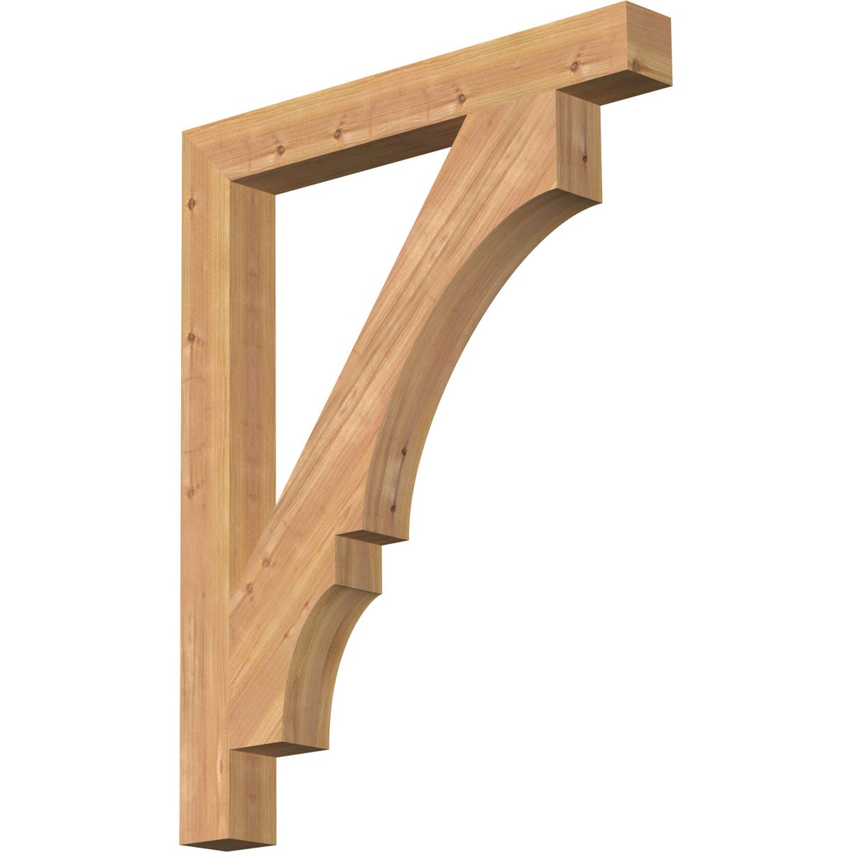 Ekena Millwork BKT04X30X38BOA05SWR Balboa block smooth 3-1/2-in x 30-in x 38-in Western red cedar Brown Wood Standard bracket