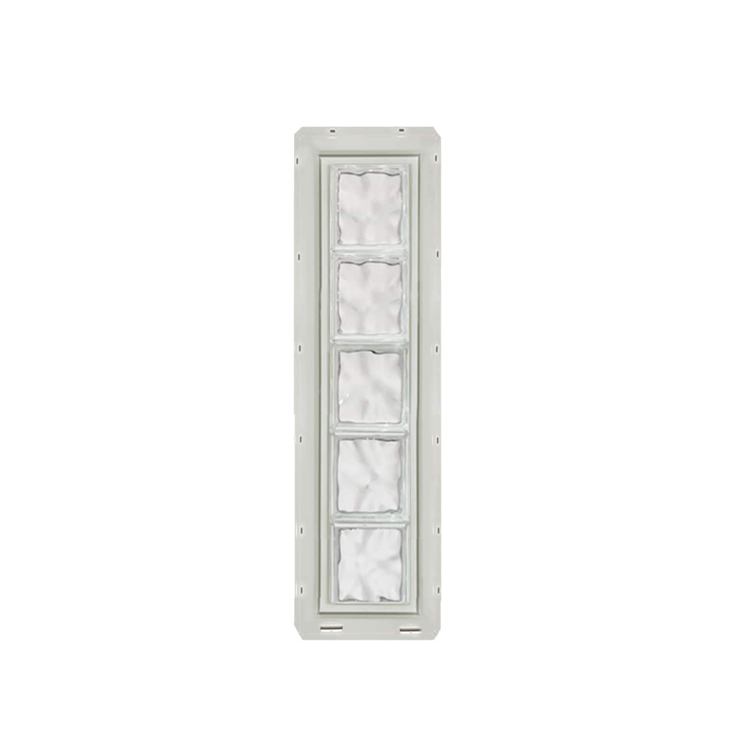 CrystaLok CL0840SDCWH Wavy Glass 9-1/4-in x 39-1/4-in Vinyl New construction Glass Block Window