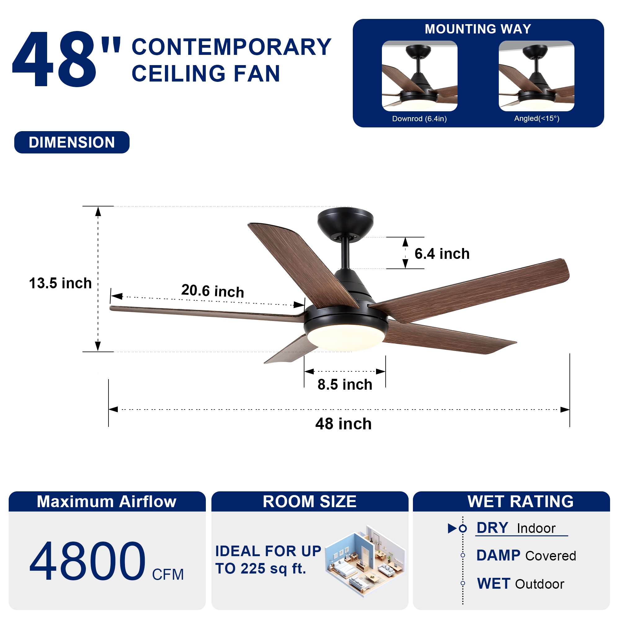 YUHAO LSAC1085BKM482 Ceiling-Fans - View #5