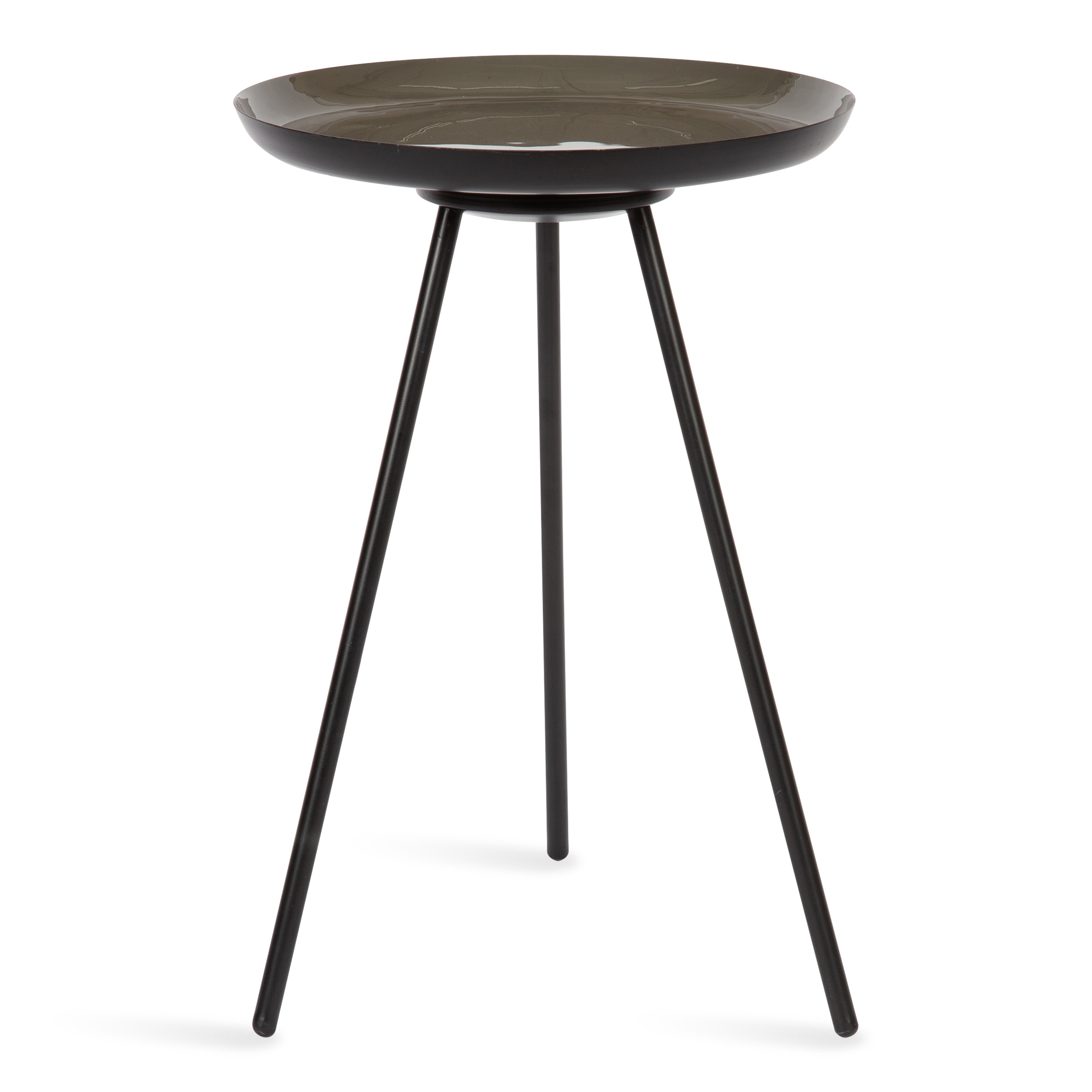 Kate and Laurel 221921 Laranya 15.00-in W x 22.50-in H Brown/Black Metal Round Modern End Table Assembly Required