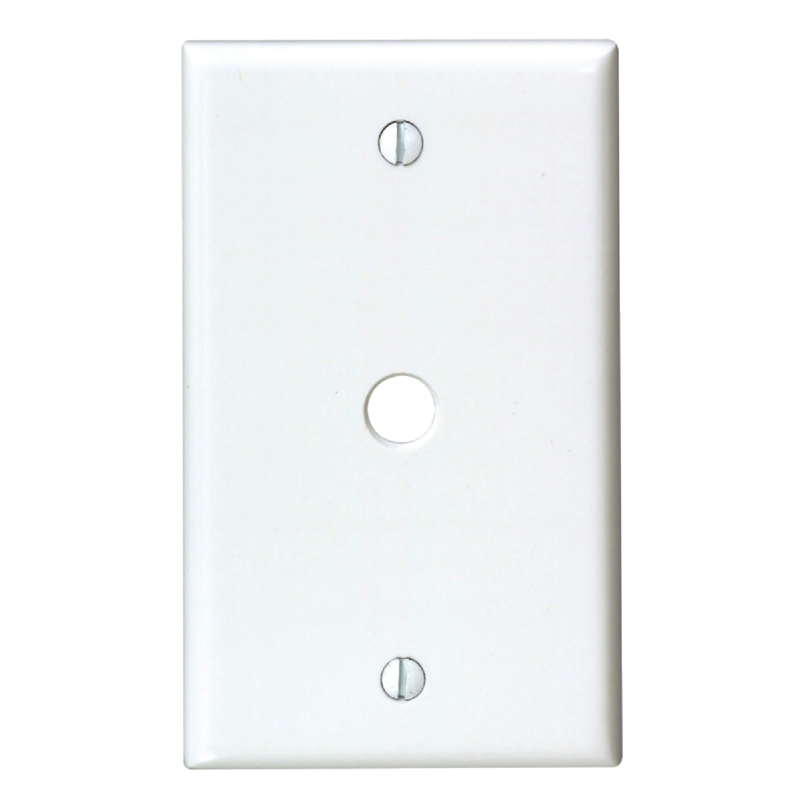 Leviton  Standard Size 1Gang Telephone and Cable Wallplate White