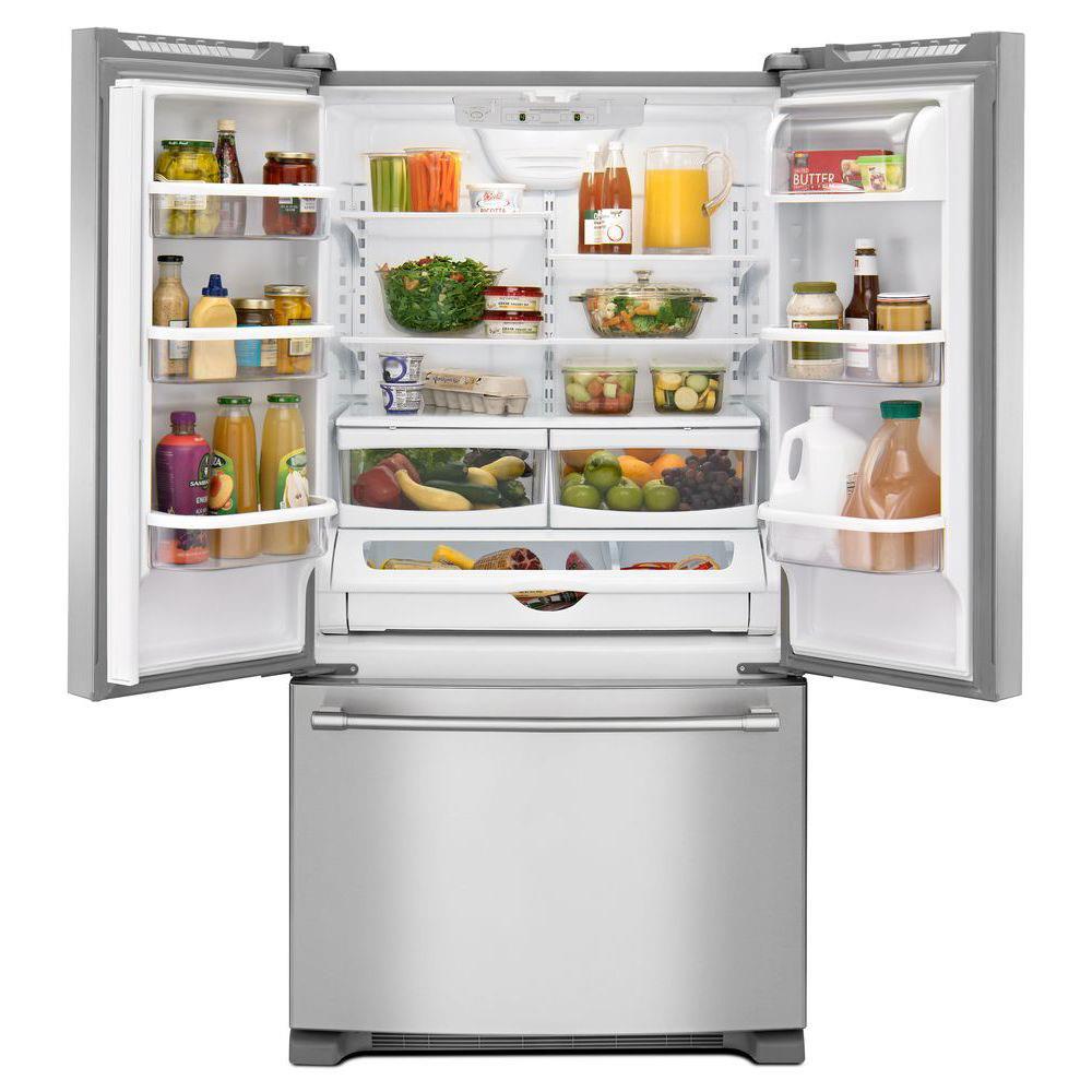 Maytag 25.2-cu ft French Door Refrigerator with Ice Maker (Fingerprint ...