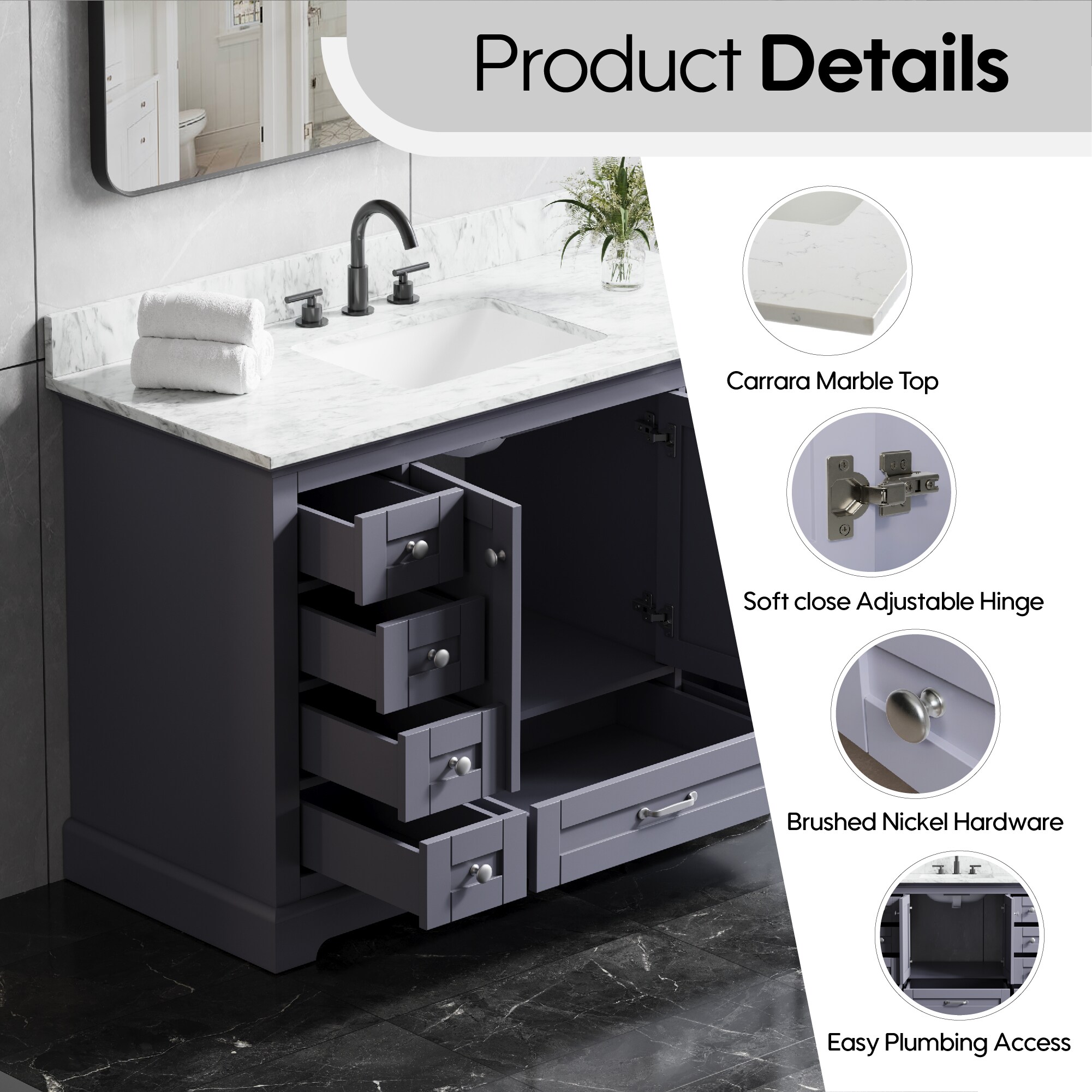 WELLFOR GLEM-51421 Bath-Vanity-Combo - View #8