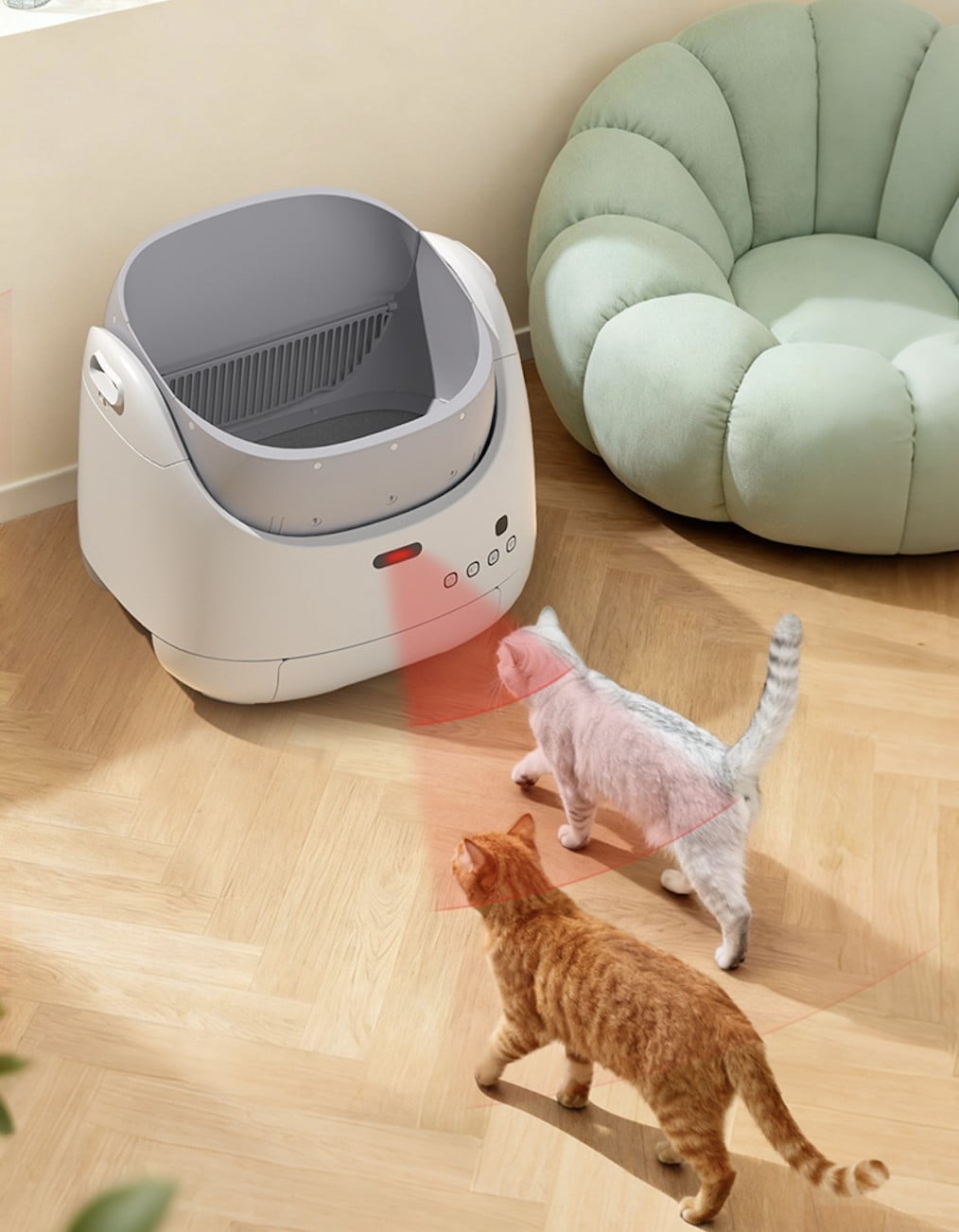 els pet Off-white plastic Self-Cleaning Automatic Litter Box
