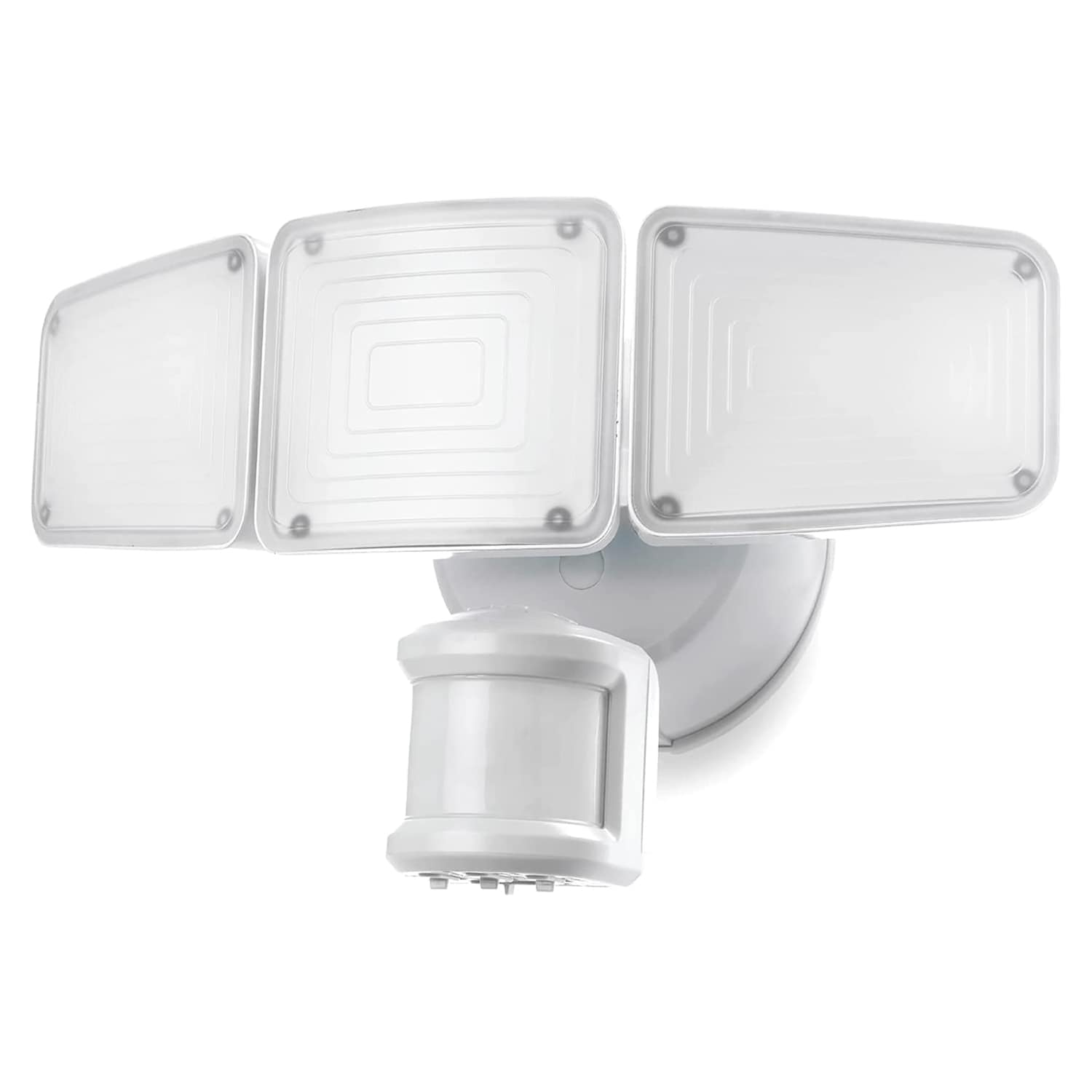 Home Zone Security 3500-Lumen 36-Watt White Line Voltage Hardwired Smart  LED Flood Light Motion Sensor in the Spot  Flood Lights department at 
