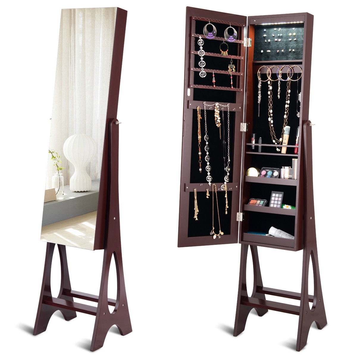 CASAINC WF-HW58536CF-LA Coffee Jewelry Armoire