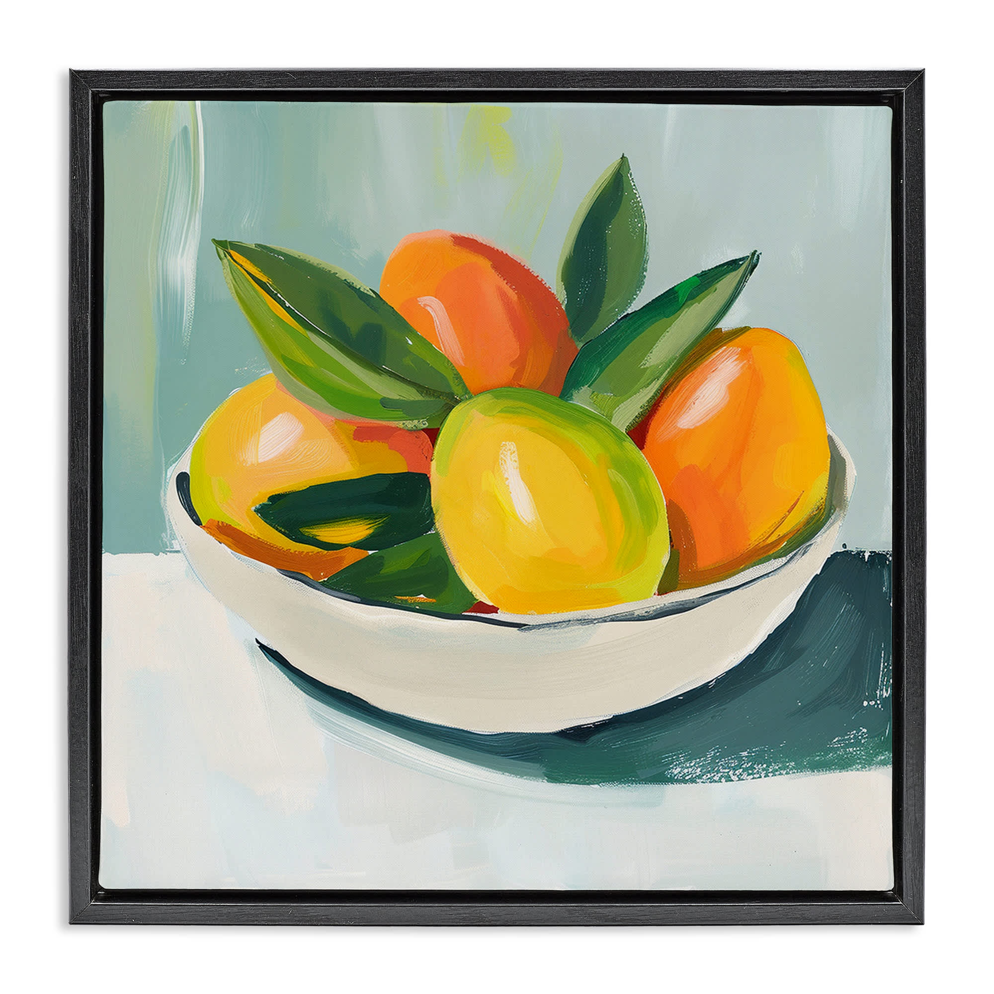 Stupell Industries BS-340-FFB-24X24 Bowl of Citrus Fruit Black Framed Floater Canvas Wall Art By Walker Noble 25 x 25