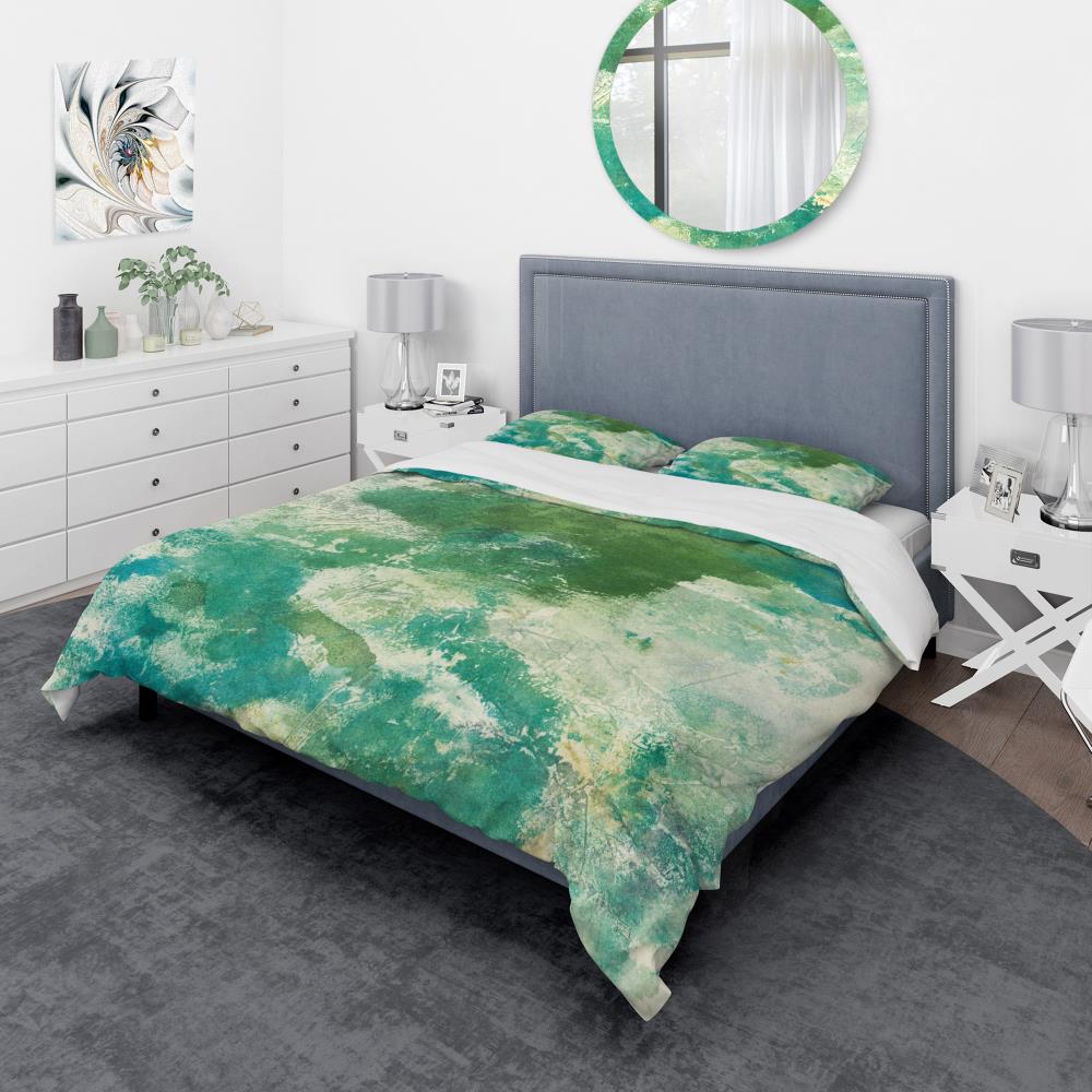 Designart BED30331-Q N/AN/A 3 -Piece Green Queen Duvet cover Set