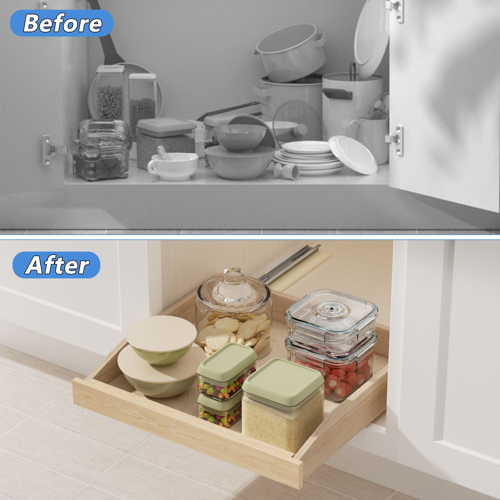 LOVMOR LS-AIW23-YCM Pull-Out-Cabinet-Baskets - View #6