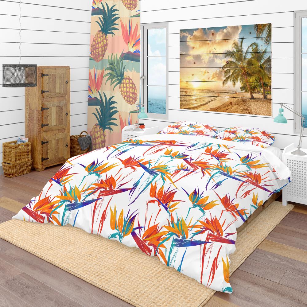 Designart BED18742-T 3 -Piece White Twin Duvet cover Set