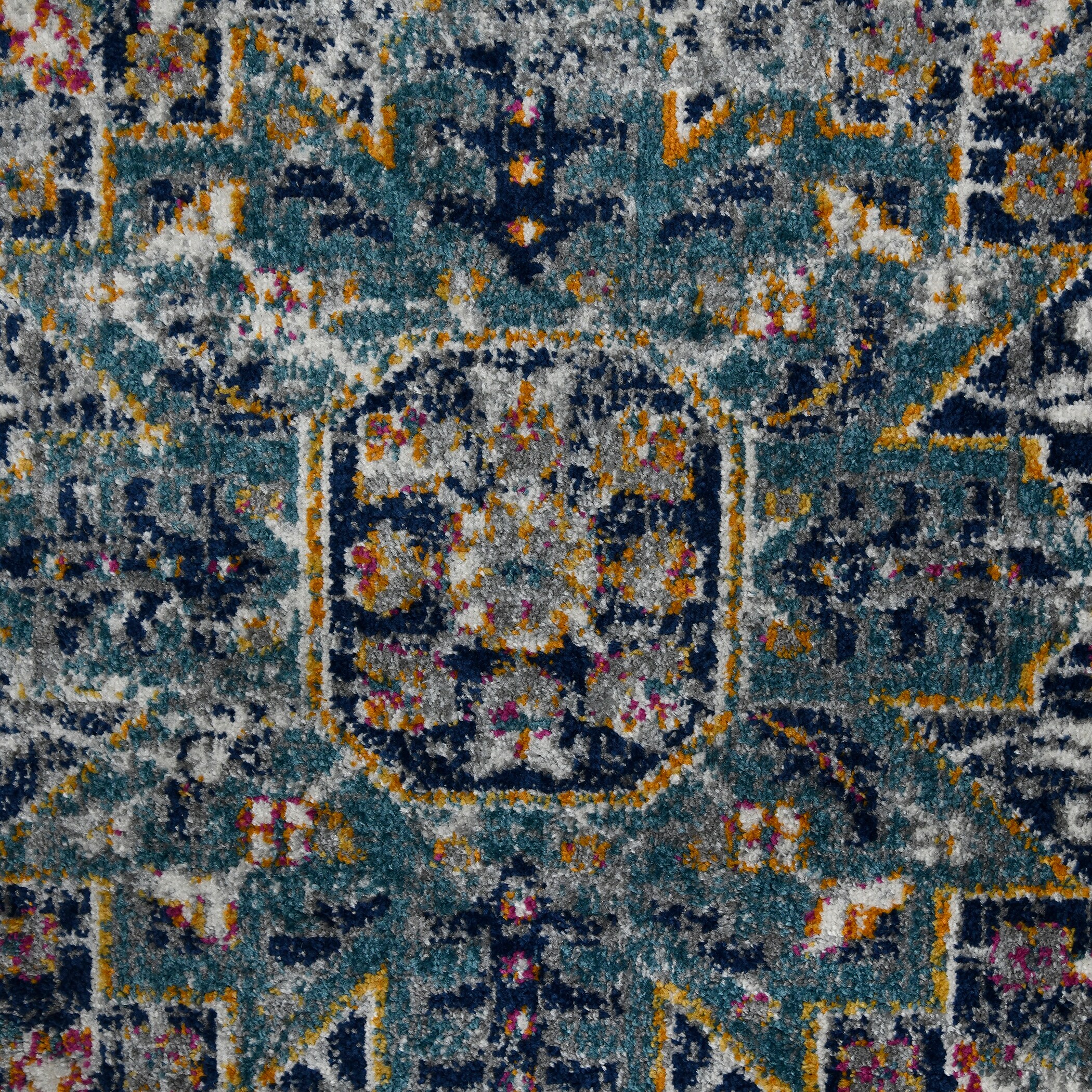 Gray Rectangular 5' x 7' Synthetic Stain-Resistant Area Rug