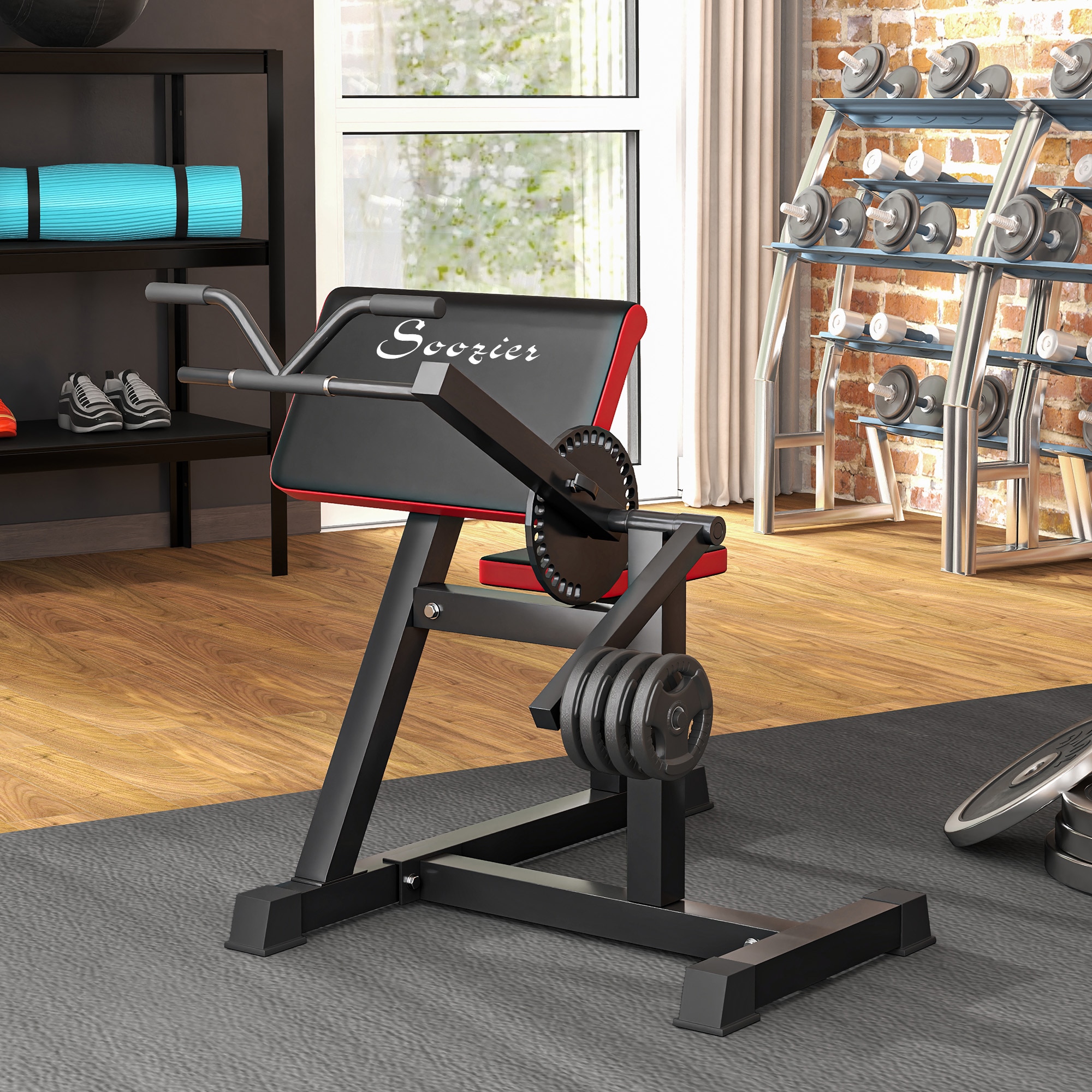 Lycvki Bicep Preacher Curl Bench Adjustable Olympic Floor-mount Weight bench #PEA-15