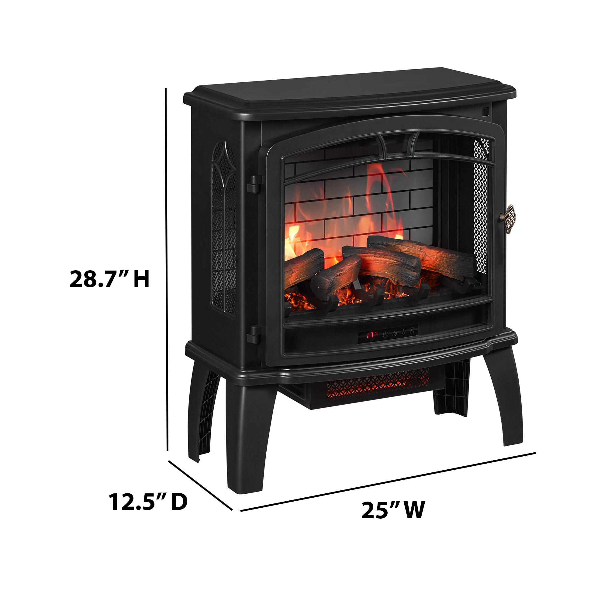 Style Selections 25.9-in W 5200-BTU Black Metal Infrared Quartz ...