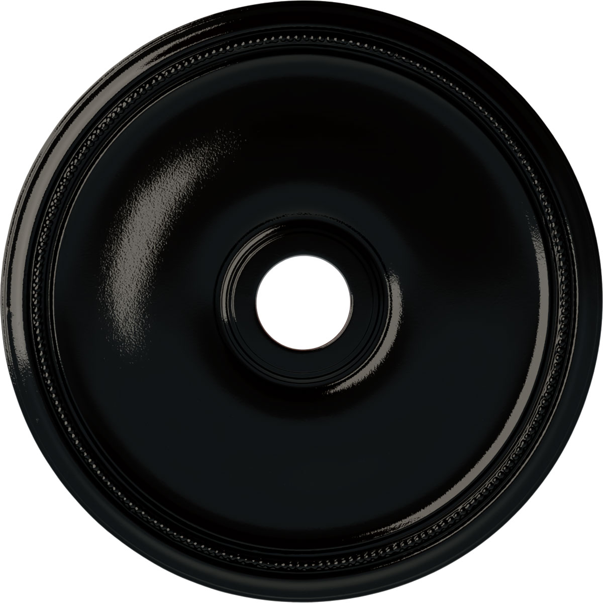 Ekena Millwork CM24THBPS Theia 24-in W x 24-in L Painted Black Pearl Polyurethane Whole Ceiling Medallion