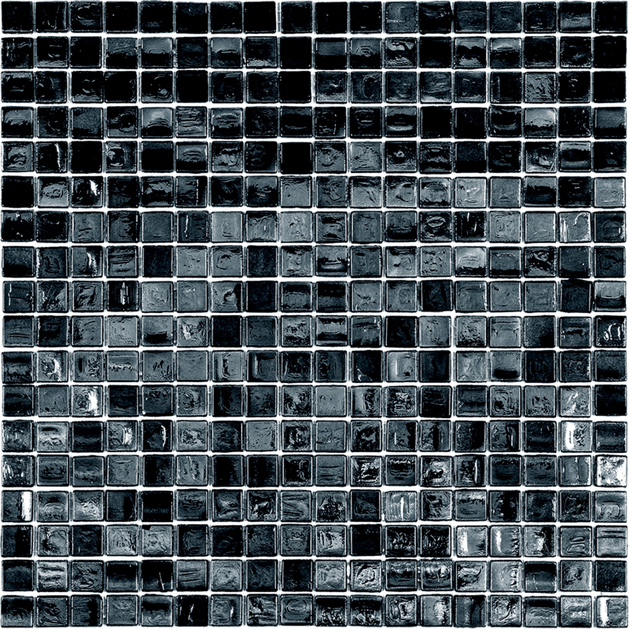 Skosh 11.6" x 11.6" Glossy Black Glass Mosaic Tile