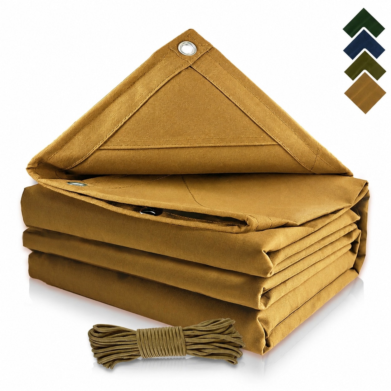 DYRCJ  6x8ft Canvas Tarp 22 Mil Heavy Duty 14oz Water Resistant Cloth Cover with Rustproof Grommets and Ropes for Cars Roofs Boats Camps