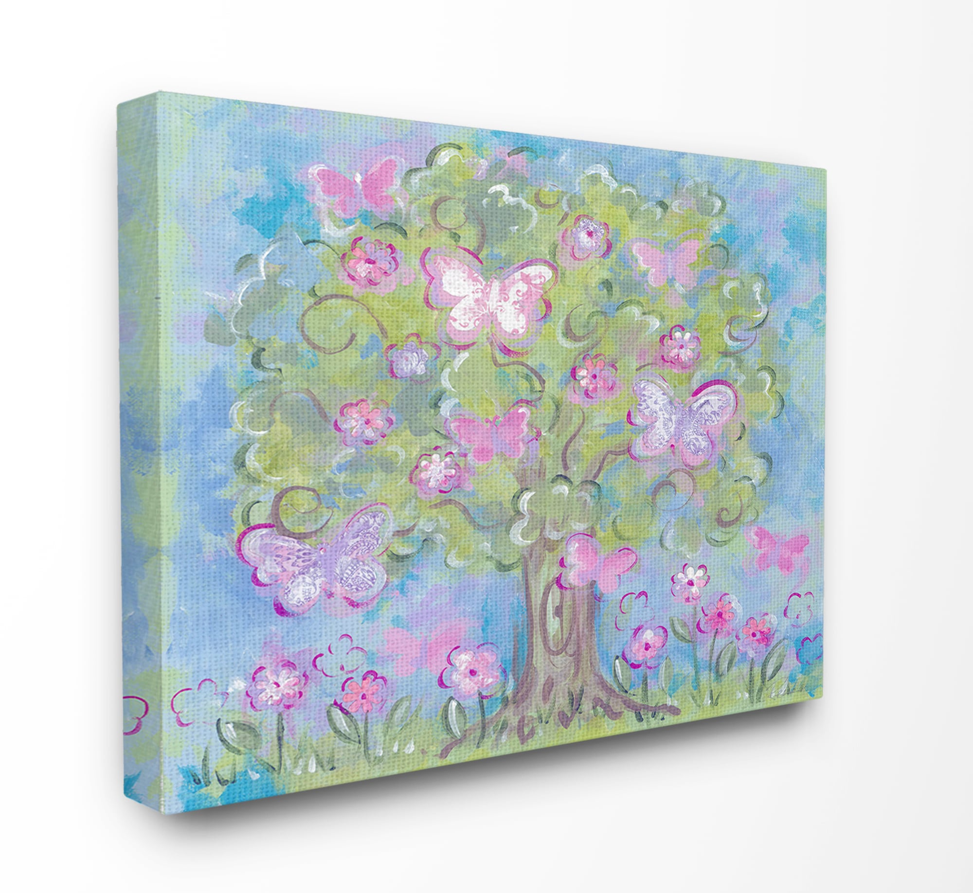 Stupell Industries Pastel Butterfly Tree Reesa Qualia 20-in H x 16-in W ...