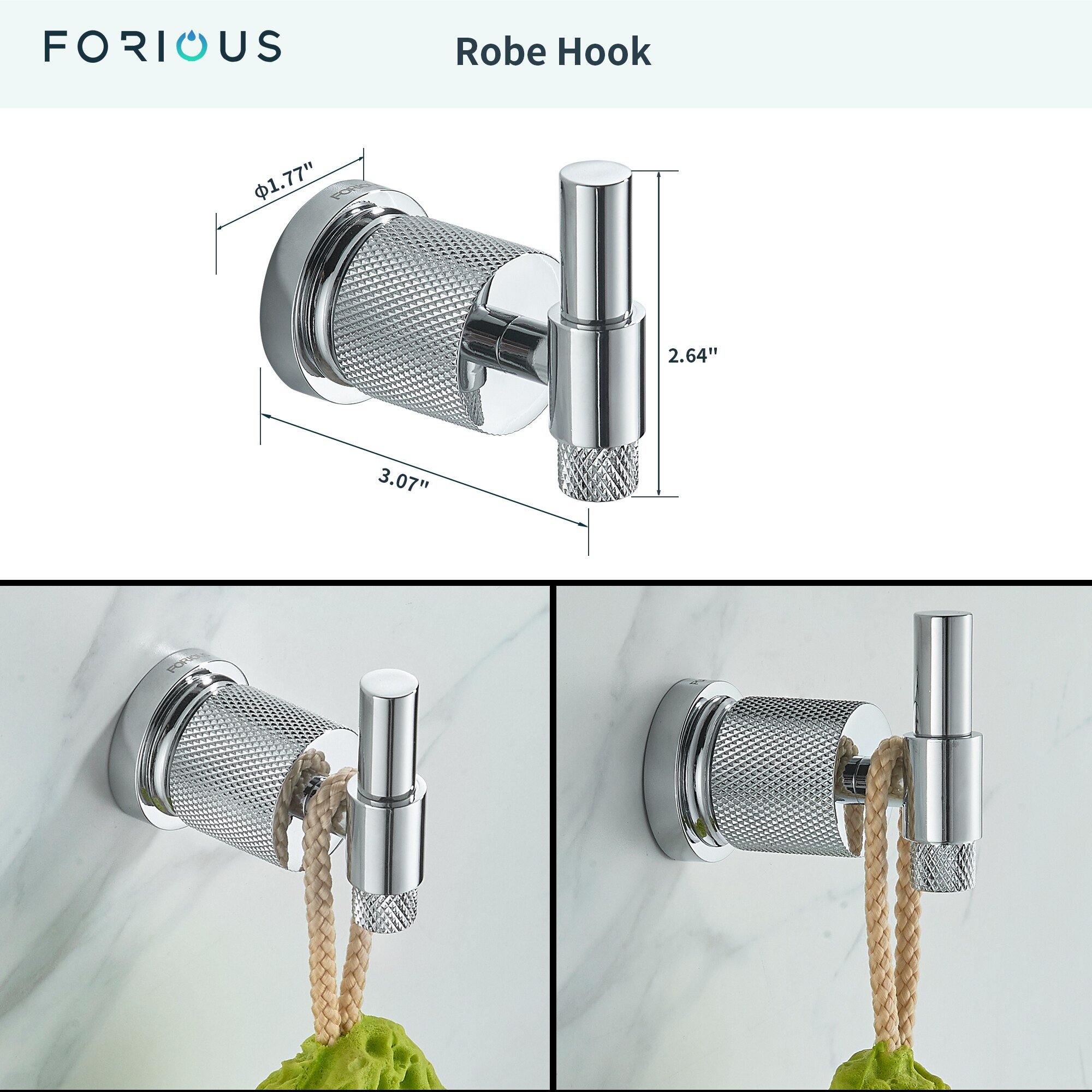 FORIOUS LL19011CH4A Decorative-Bath-Hardware-Kits - View #11