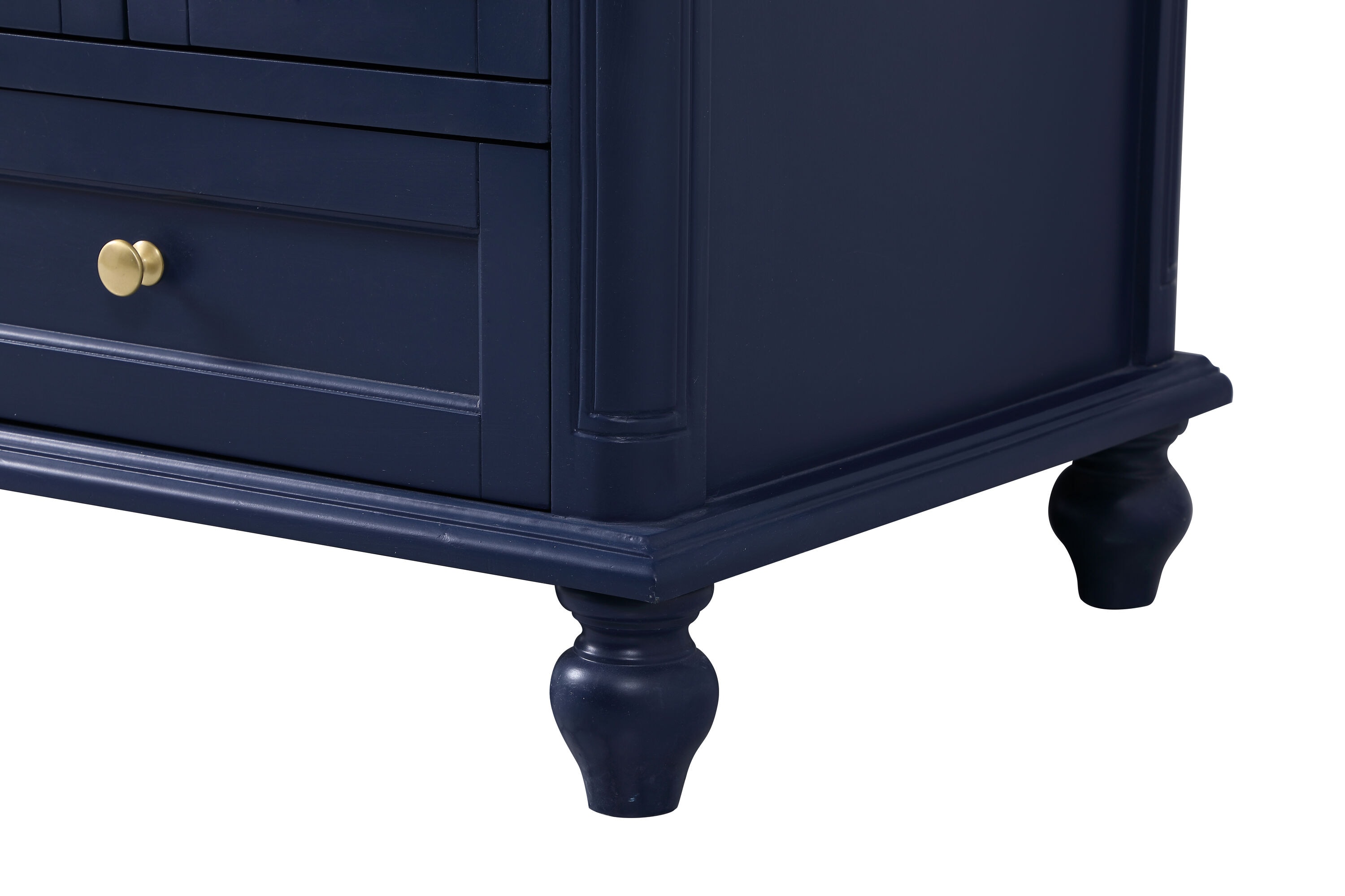 Rhodes 48" Blue Solid Wood Bathroom Vanity with Marble Top