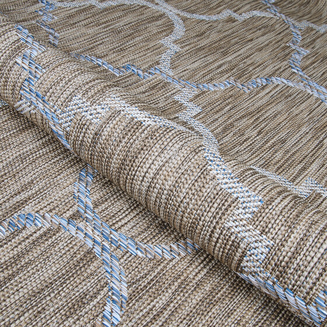 Charm Collection Sand-Ivory Flat Woven Runner Rug 2'2" x 7'6"