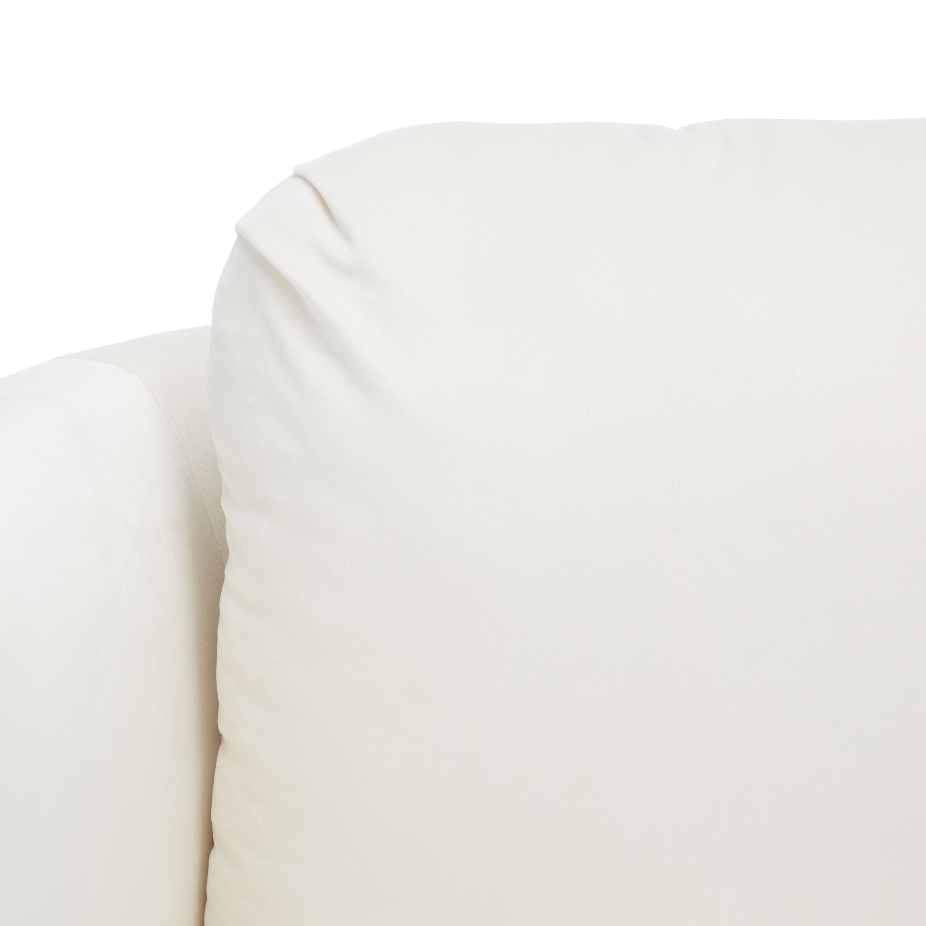 Sasha Cream Velvet Wood Accent Chair with Cut-Out Arms
