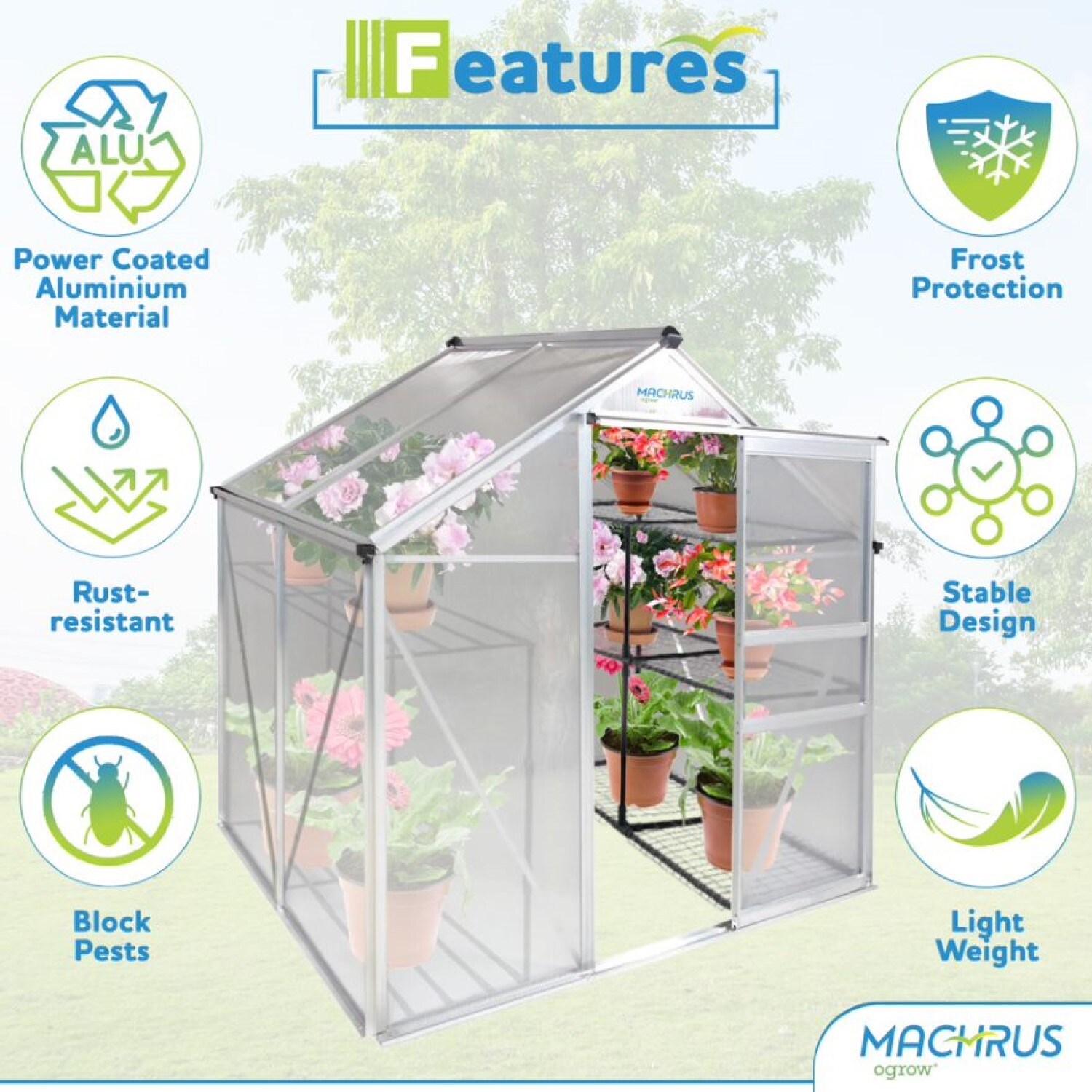 Ogrow Outdoor greenhouse 6.23-ft L x 4.33-ft W x 6.59-ft H Clear ...