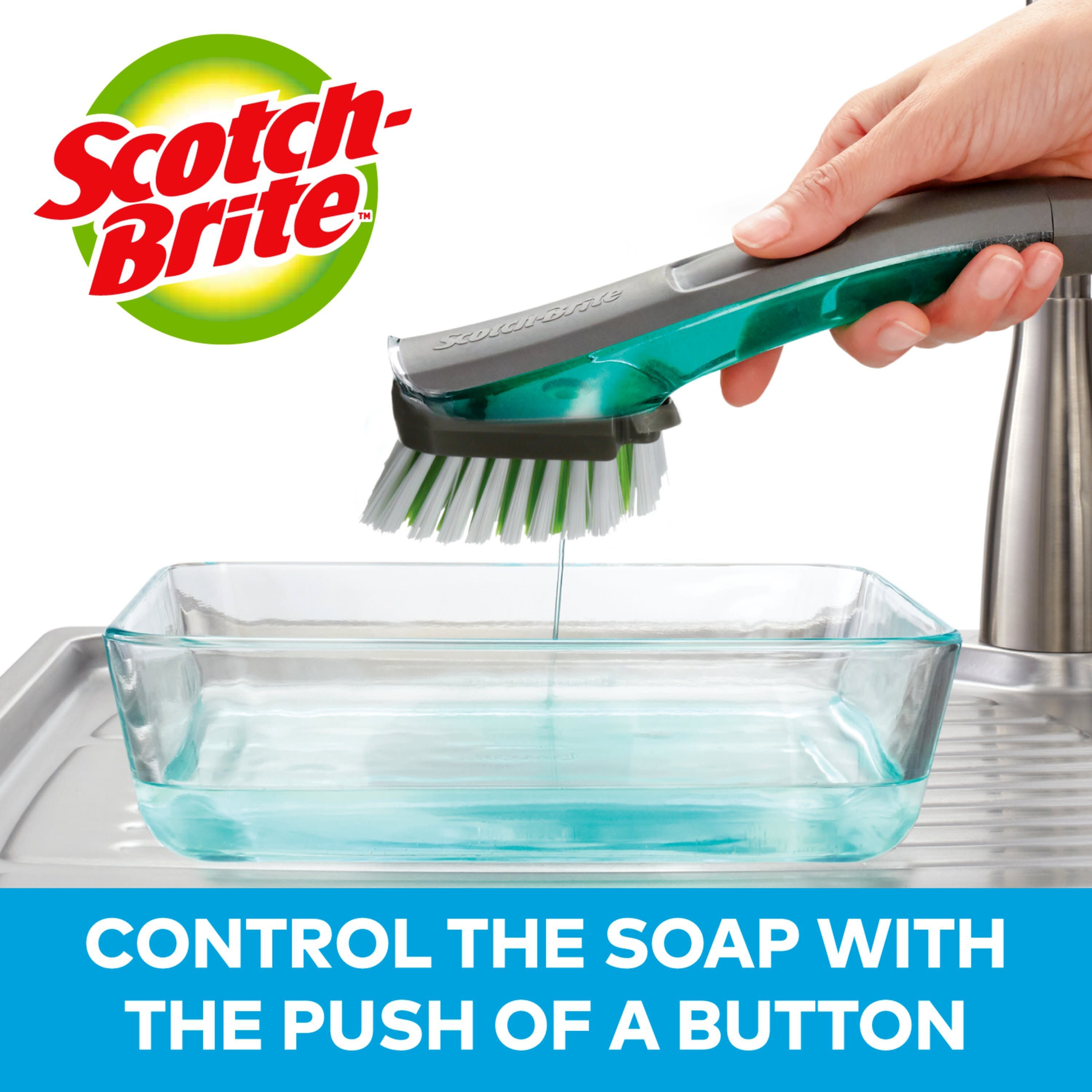 Scotch-Brite Heavy Duty Poly Fiber Dish Wand with Soap Dispenser in the  Kitchen Brushes department at