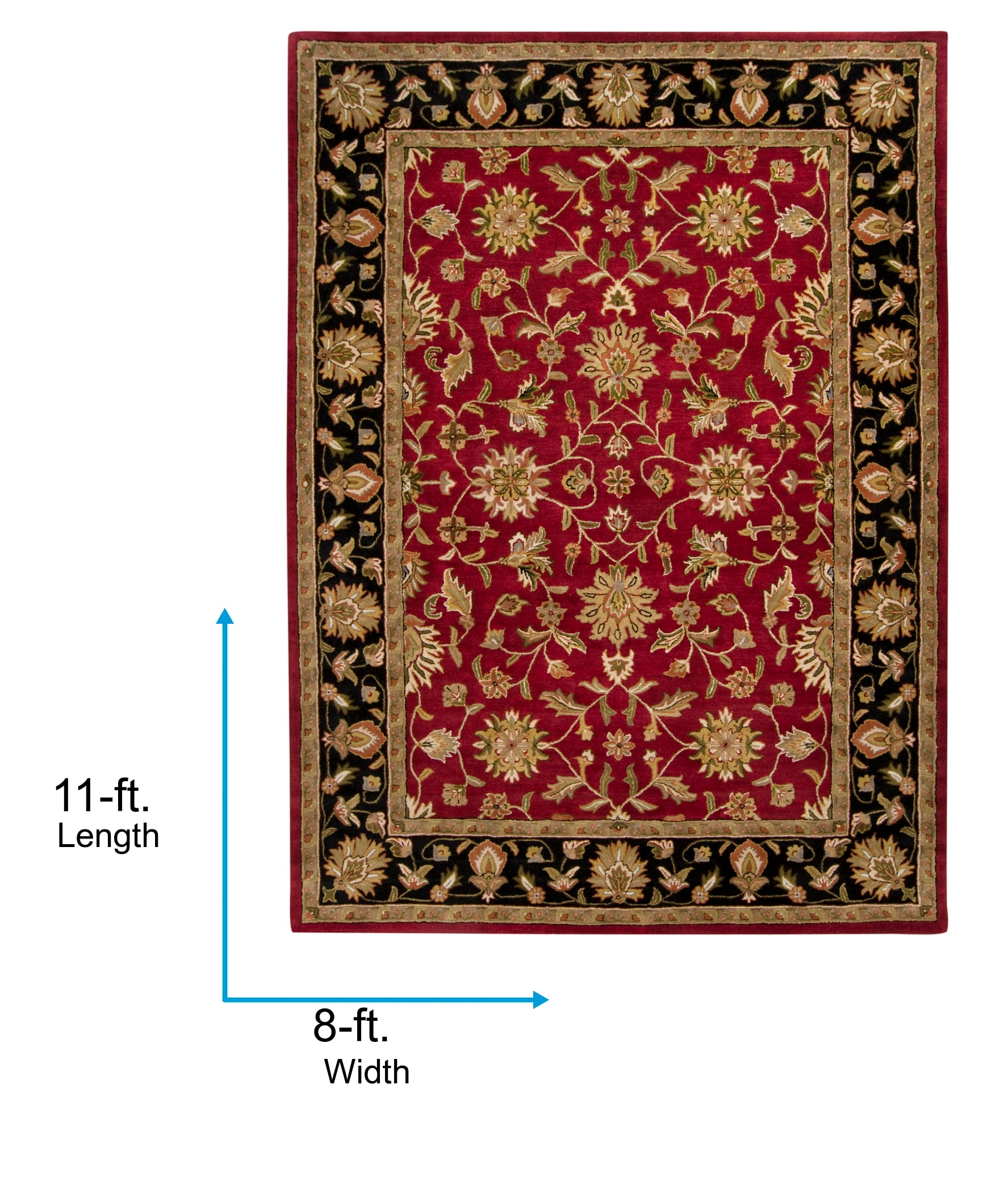 Crowne 8' x 11' Tufted Black Wool Area Rug