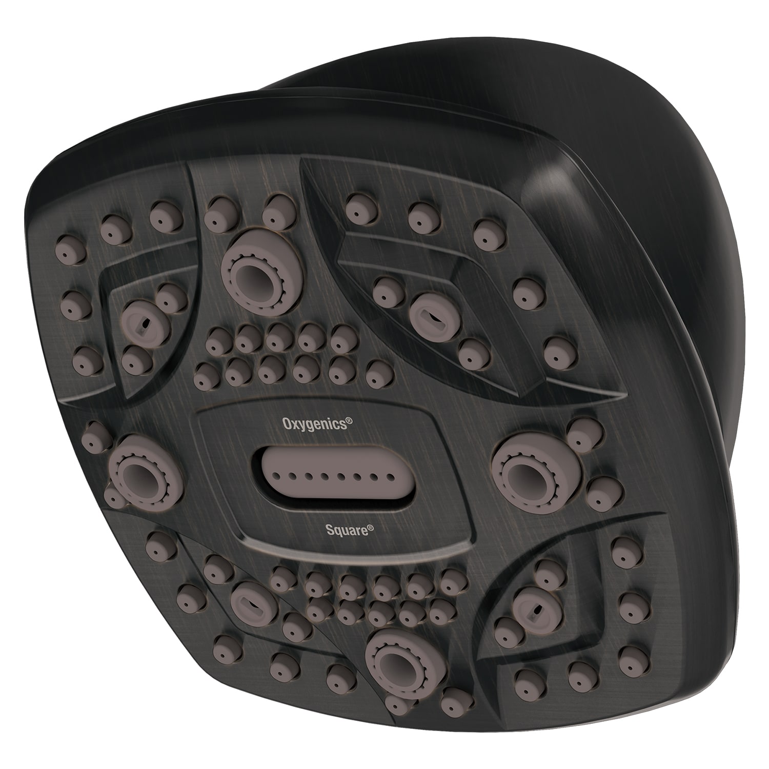 Oxygenics 35089 6.0 -Spray Oil Rubbed Bronze 4.5-in Square Fixed High Pressure Shower Head 1.8 GPM