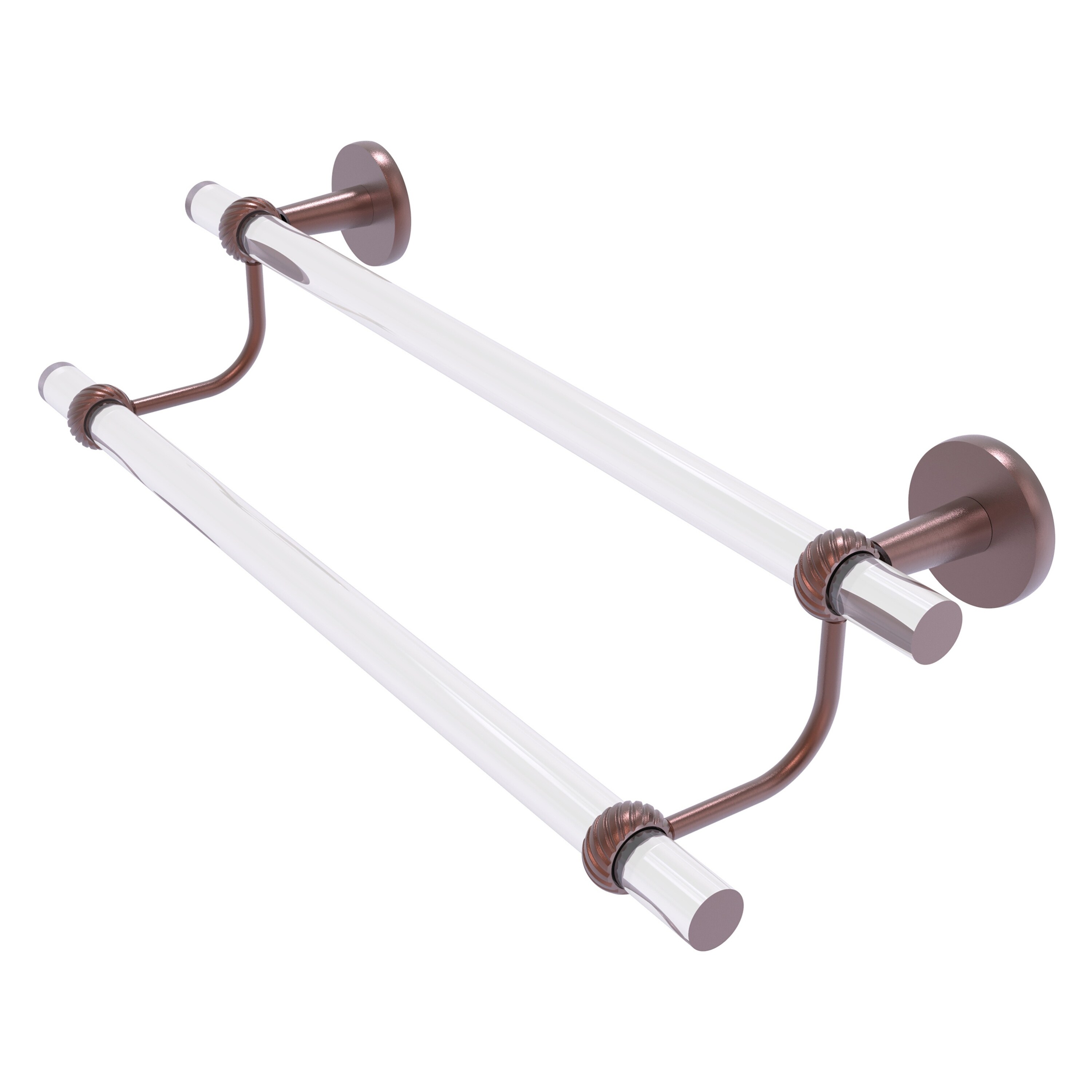 Allied Brass CV-72T-24-CA Clearview 24-in double Antique Copper Wall mount Double Towel Bar