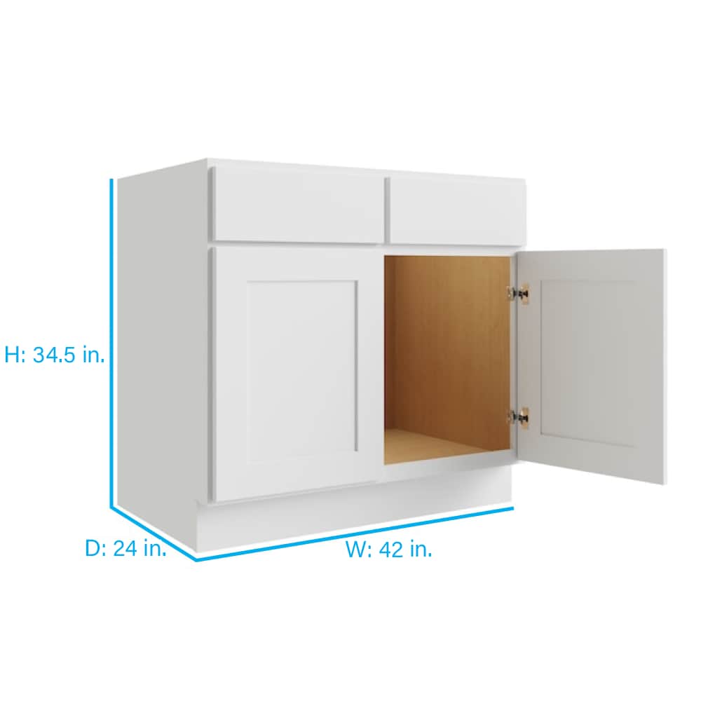 RELIABILT Parkstone 42-in W x 34.5-in H x 24-in D Espresso Sink Base Fully Assembled Plywood Cabinet (Flat Panel Shaker Style)