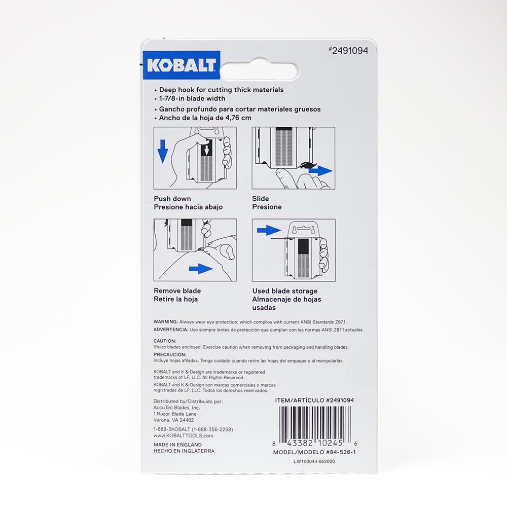 Kobalt Carbon Steel Hook Utility Razor Blade(5-Pack)