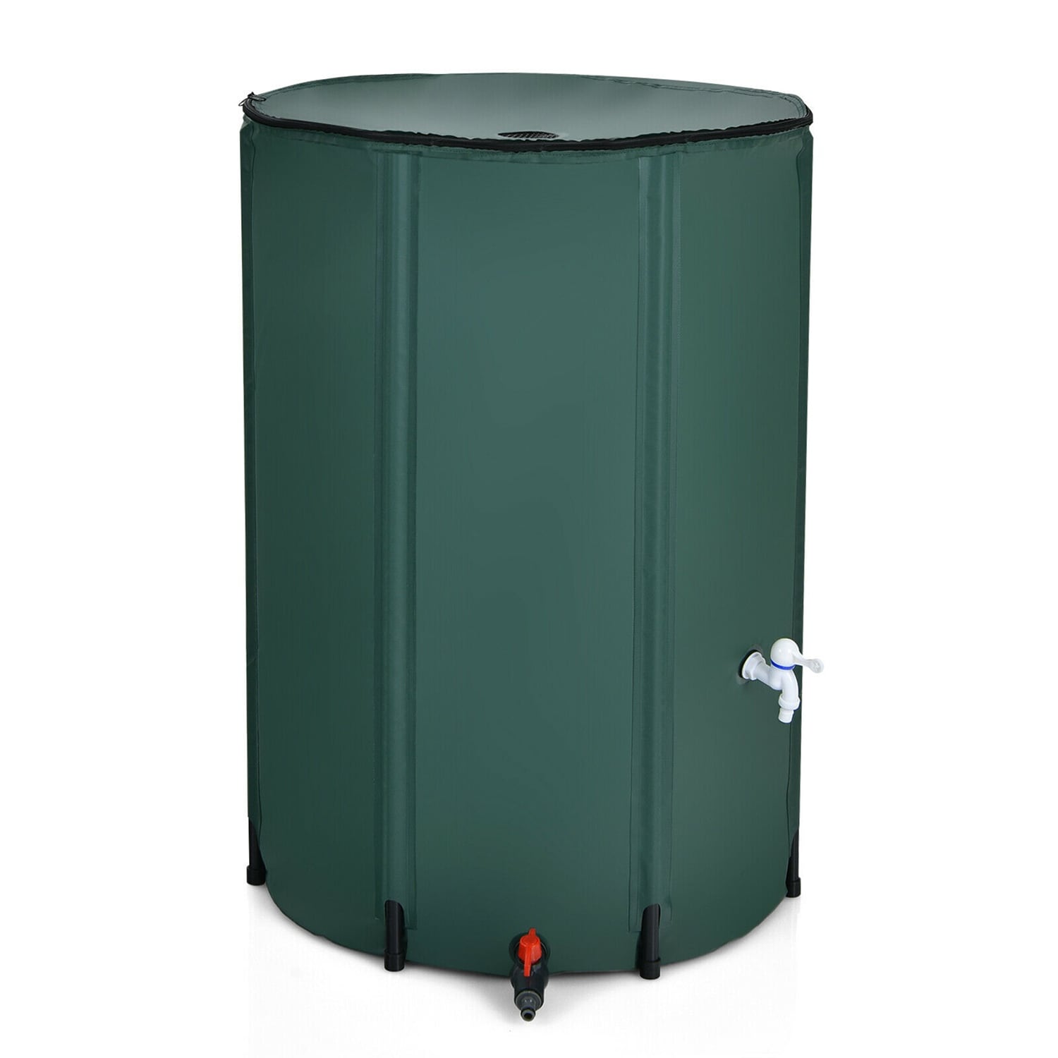 Costway CSHY001101 100 Gallon Portable Rain Barrel Water Collector Collapsible Tank with Spigot Filter