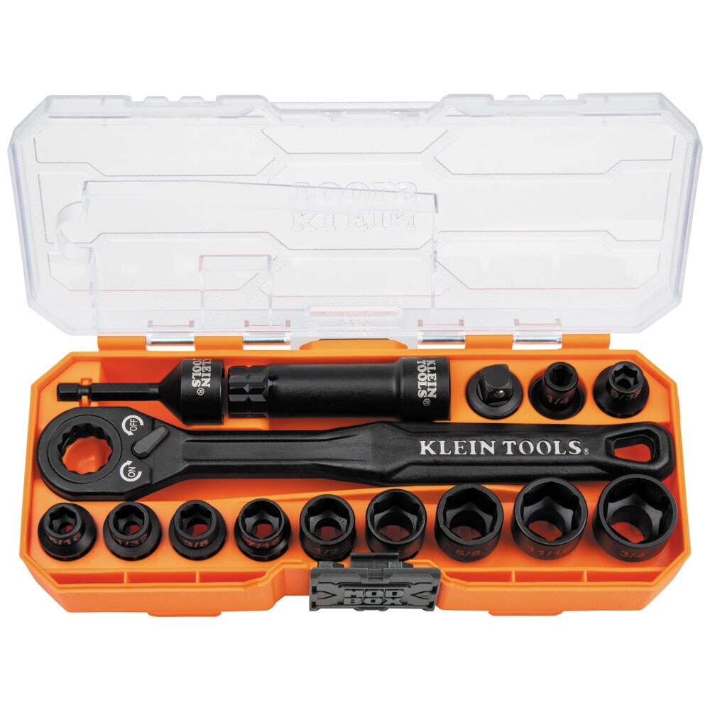Klein Tools 32-Piece Standard (SAE) 1/4-in Drive 6-point Set Deep