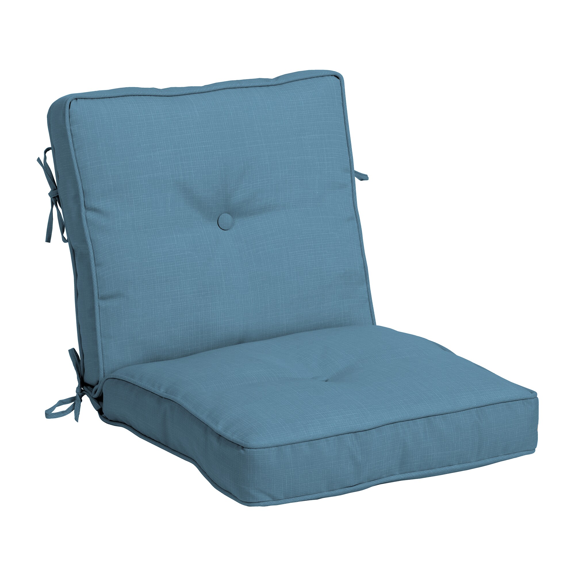 ARDEN ZP01587B-D9Z1 PolyFill 20-in x 21-in French Blue Texture Patio Chair Cushion