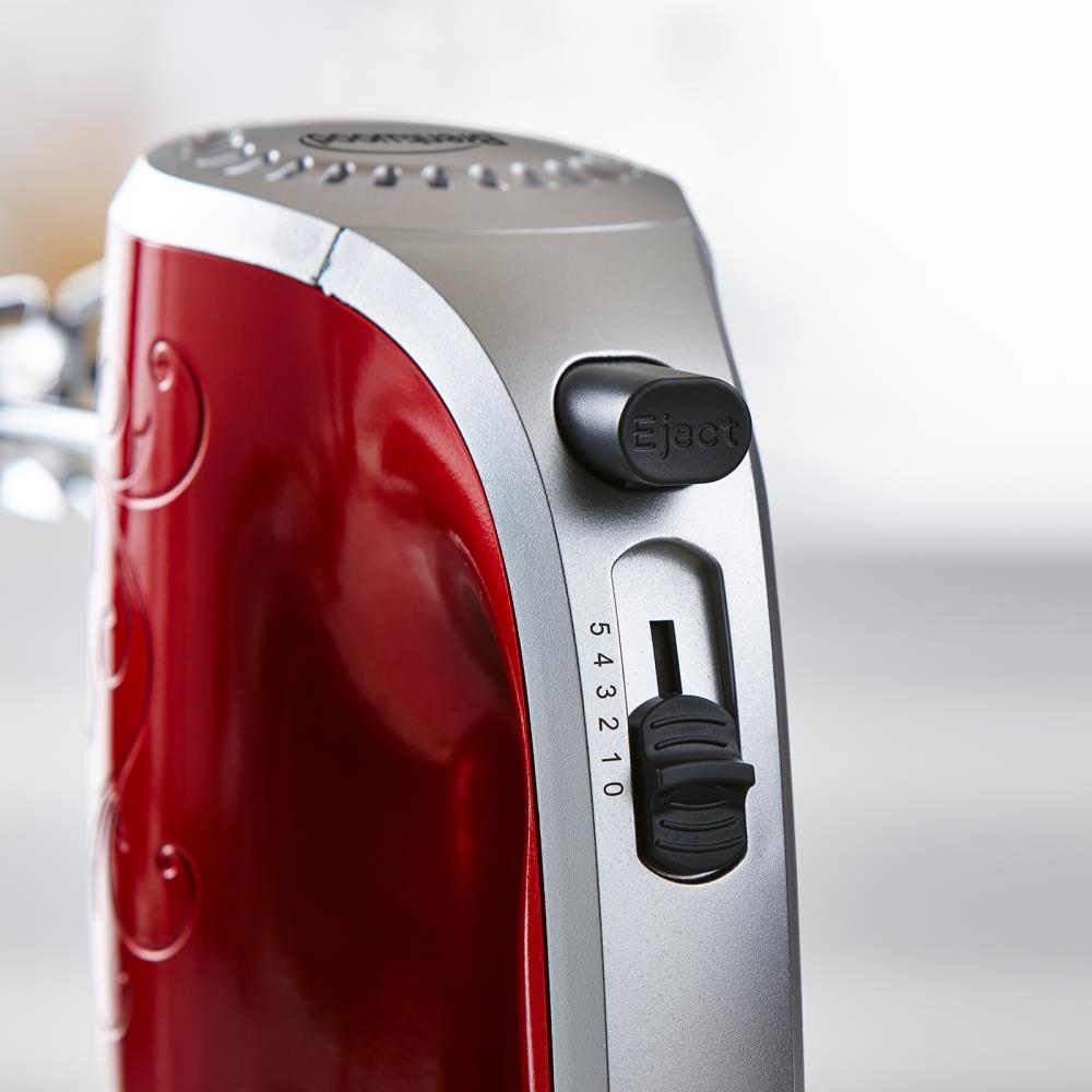 Kalorik Cordless Rechargeable Hand Mixer, Red - 5 Speeds, Wire