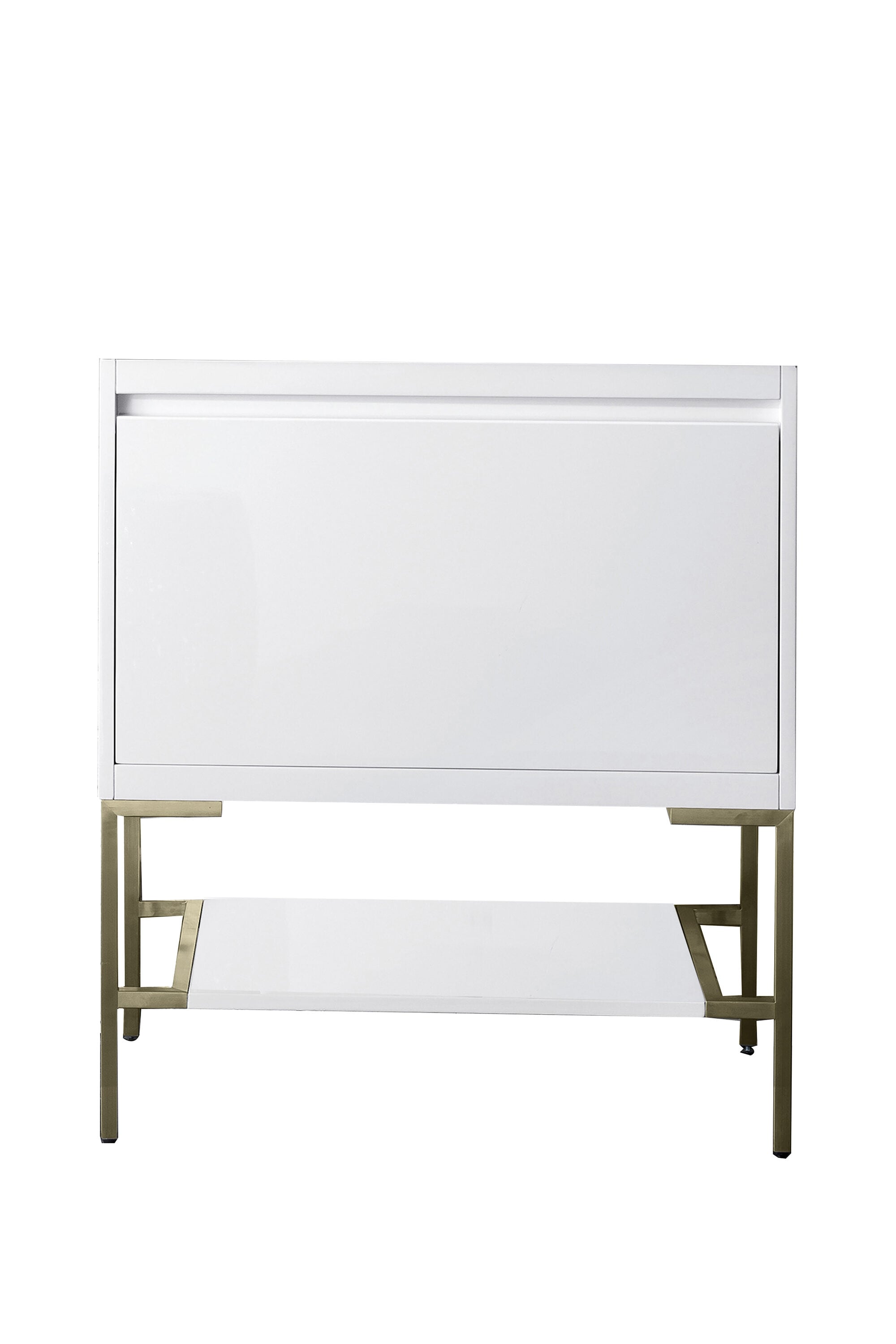 James Martin Vanities 805-V31.5-GW-CB Mantova 32-in Glossy White Bathroom Vanity Base Cabinet without Top