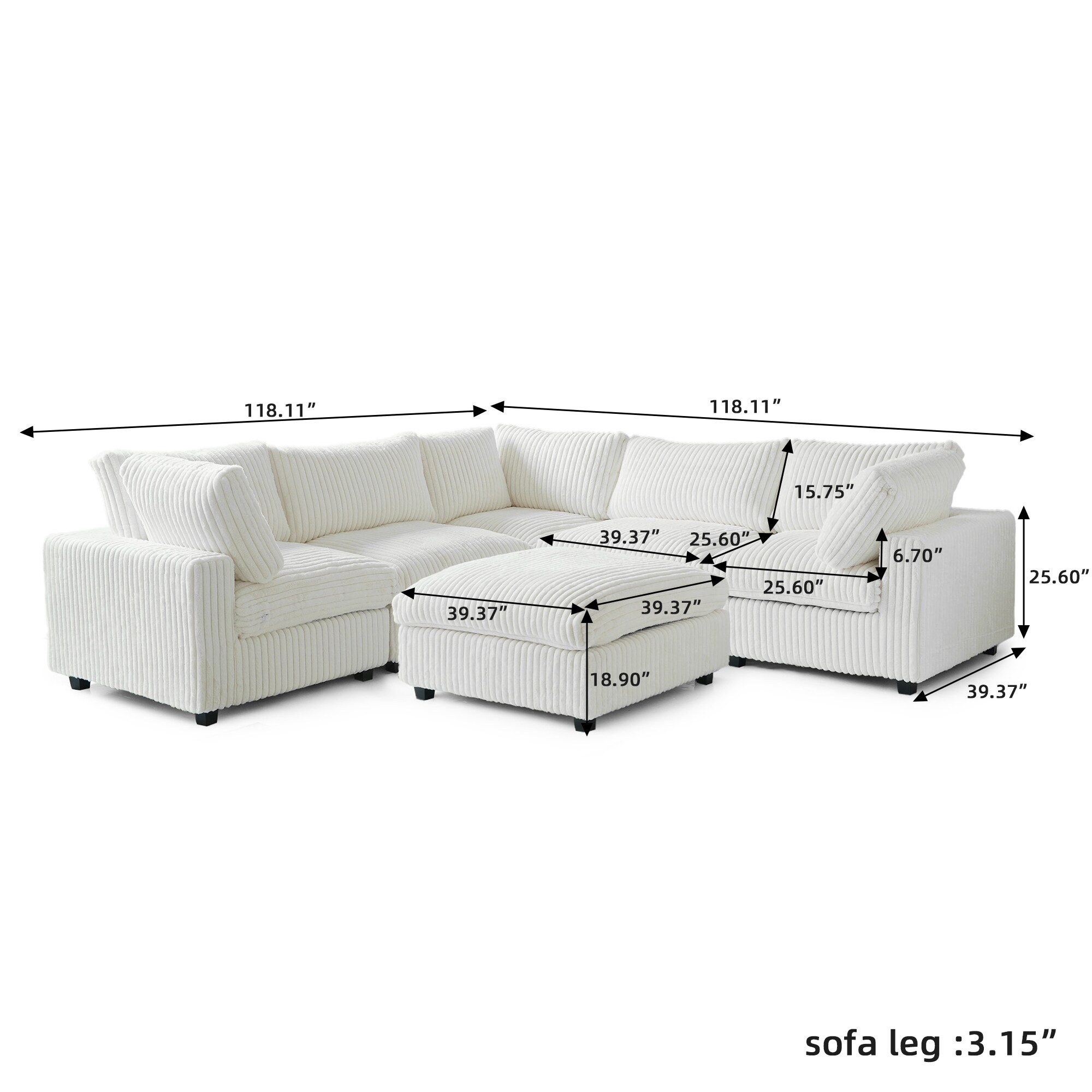 BuotiqHom DH-SF5+1-141BE Sofas-Loveseats - View #3