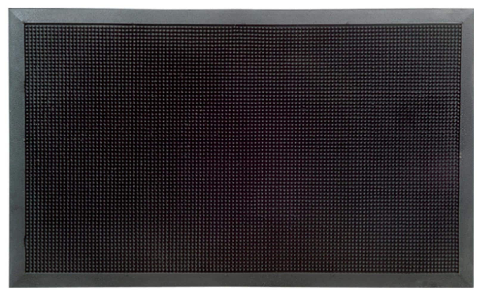 3.25' Black Rectangular Rubber Stud Outdoor Rubber Mat