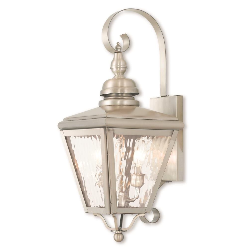 Livex Lighting 2031-91 Cambridge 2 -Light 21.5-in H Brushed Nickel Hardwired Outdoor Wall Light