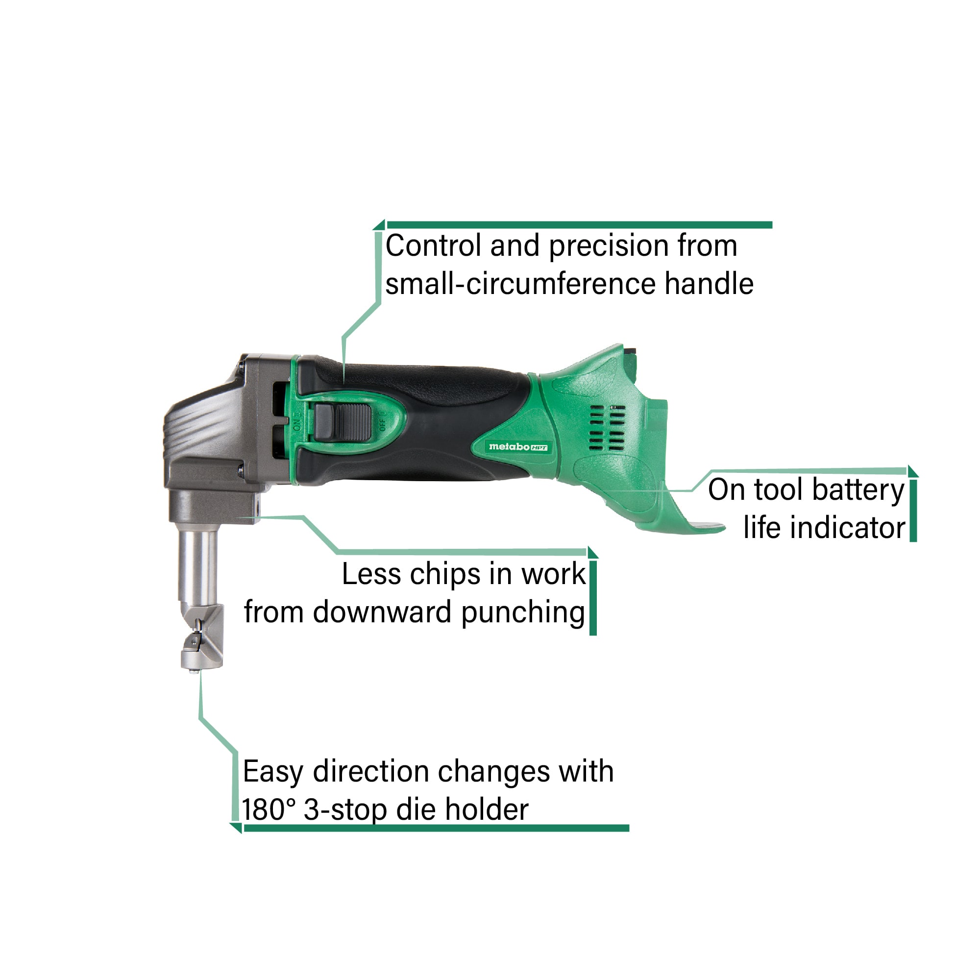 Metabo HPT 18-Gauge Variable Speed 18-Volt Cordless Metal Shears CN18DSLQ4M Sansujyuku sansujyuku.com