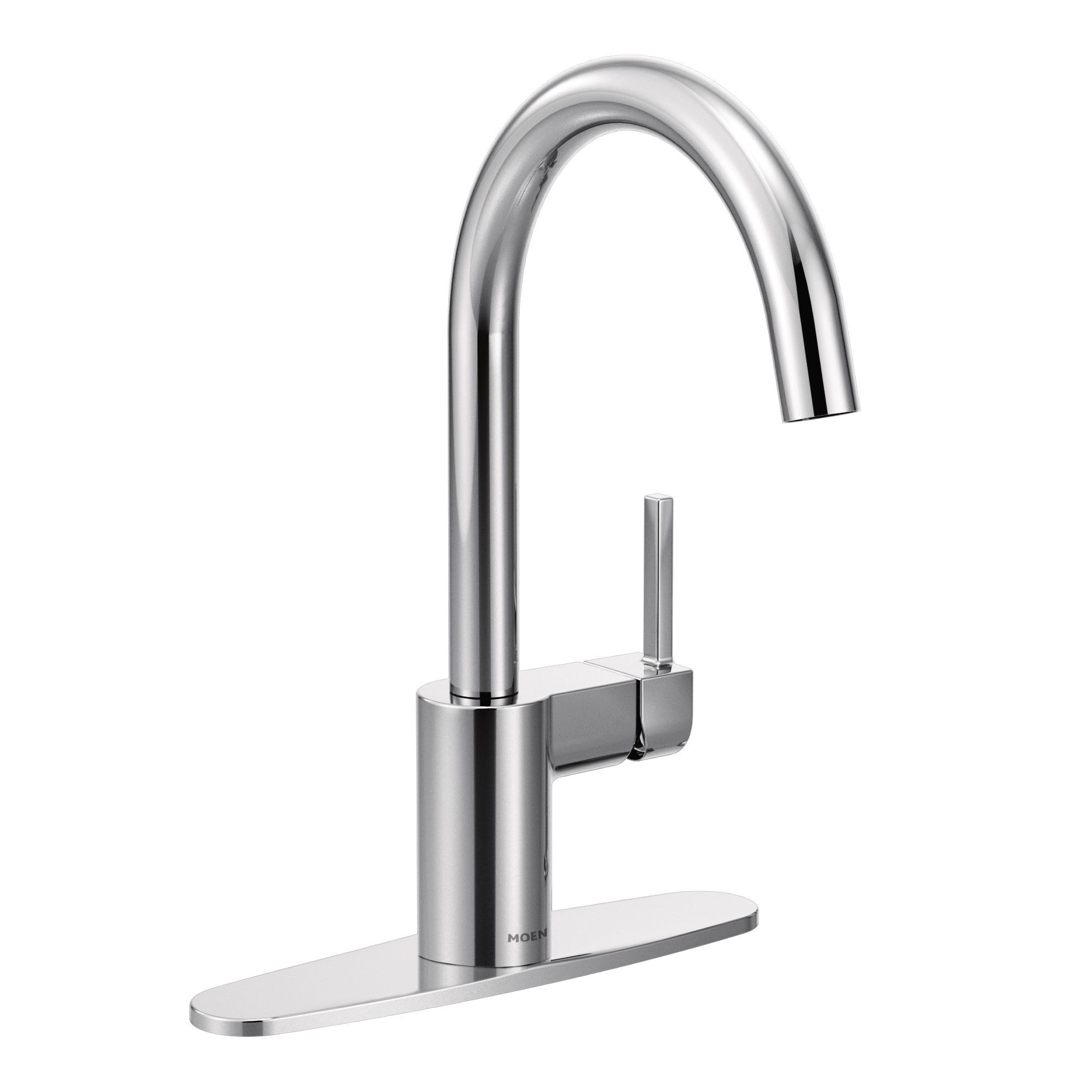 Moen Align Chrome Single Handle High-arc Kitchen Faucet with Sprayer in ...