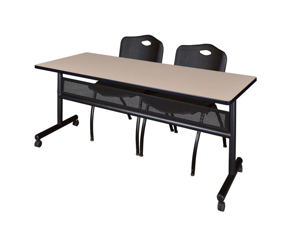 Regency MKFTM7224BE47BK Training Off-white 4-Person Training Table (72-in W x 29-in H)