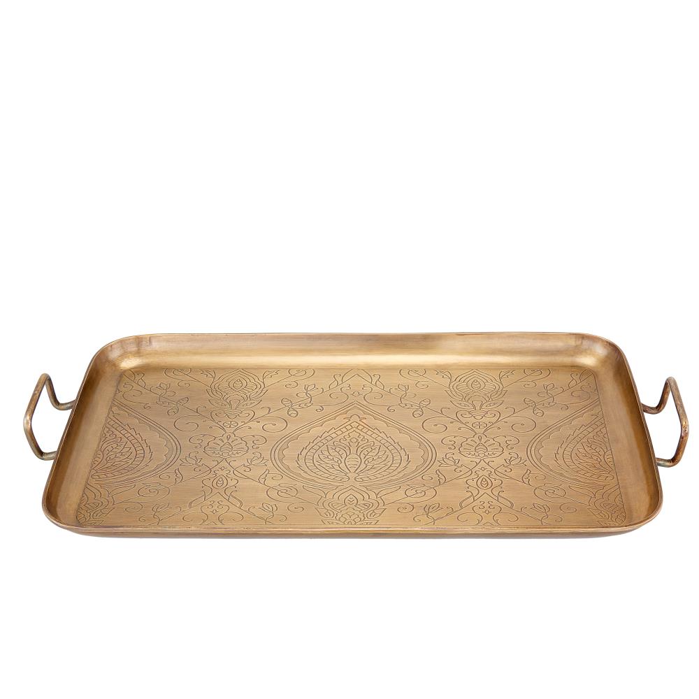 Old Dutch 216 "Tangier" Gold Etched Tray, 19" X 10.25" X 1"