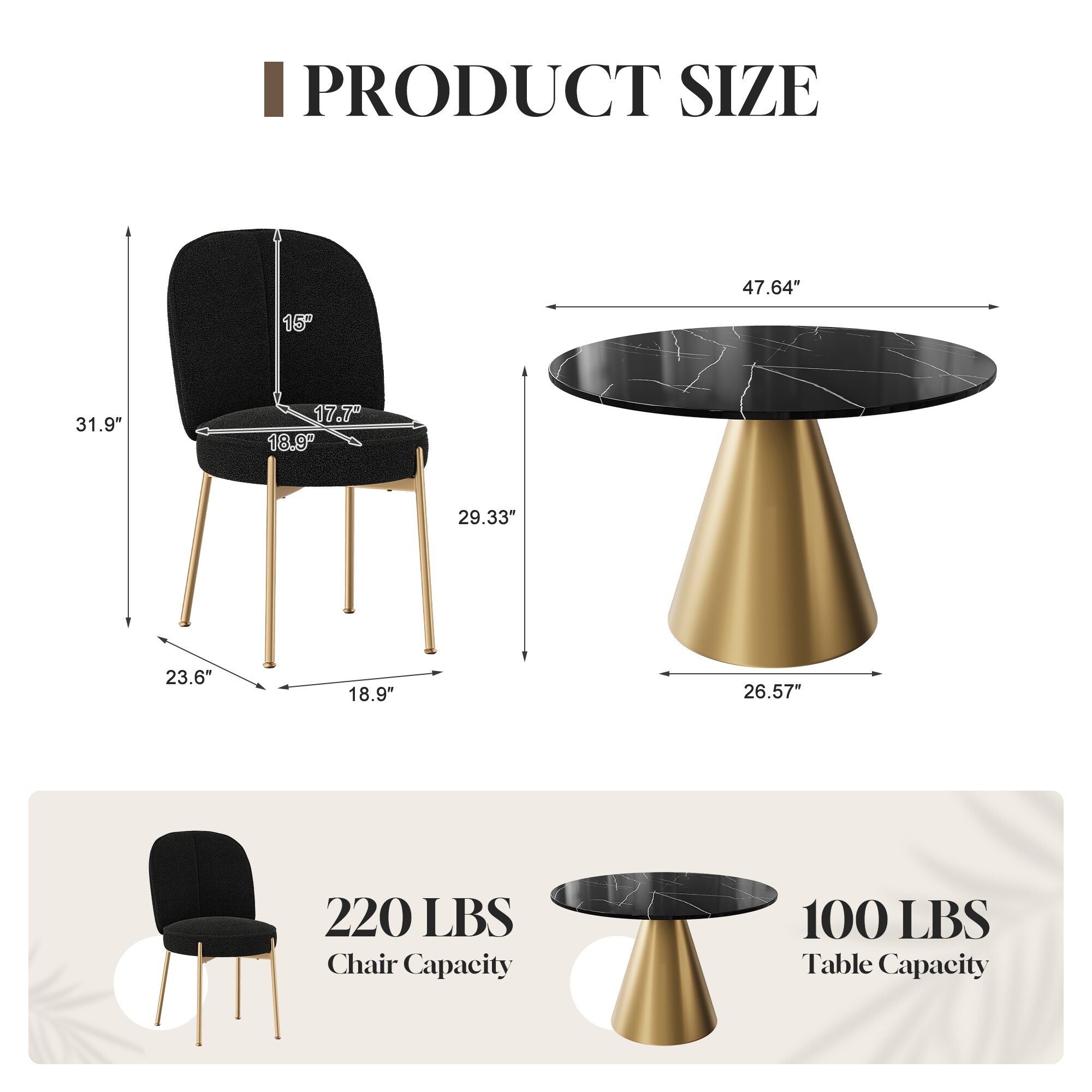 Clihome CL-R3BKBGDM08 Dining-Sets - View #4